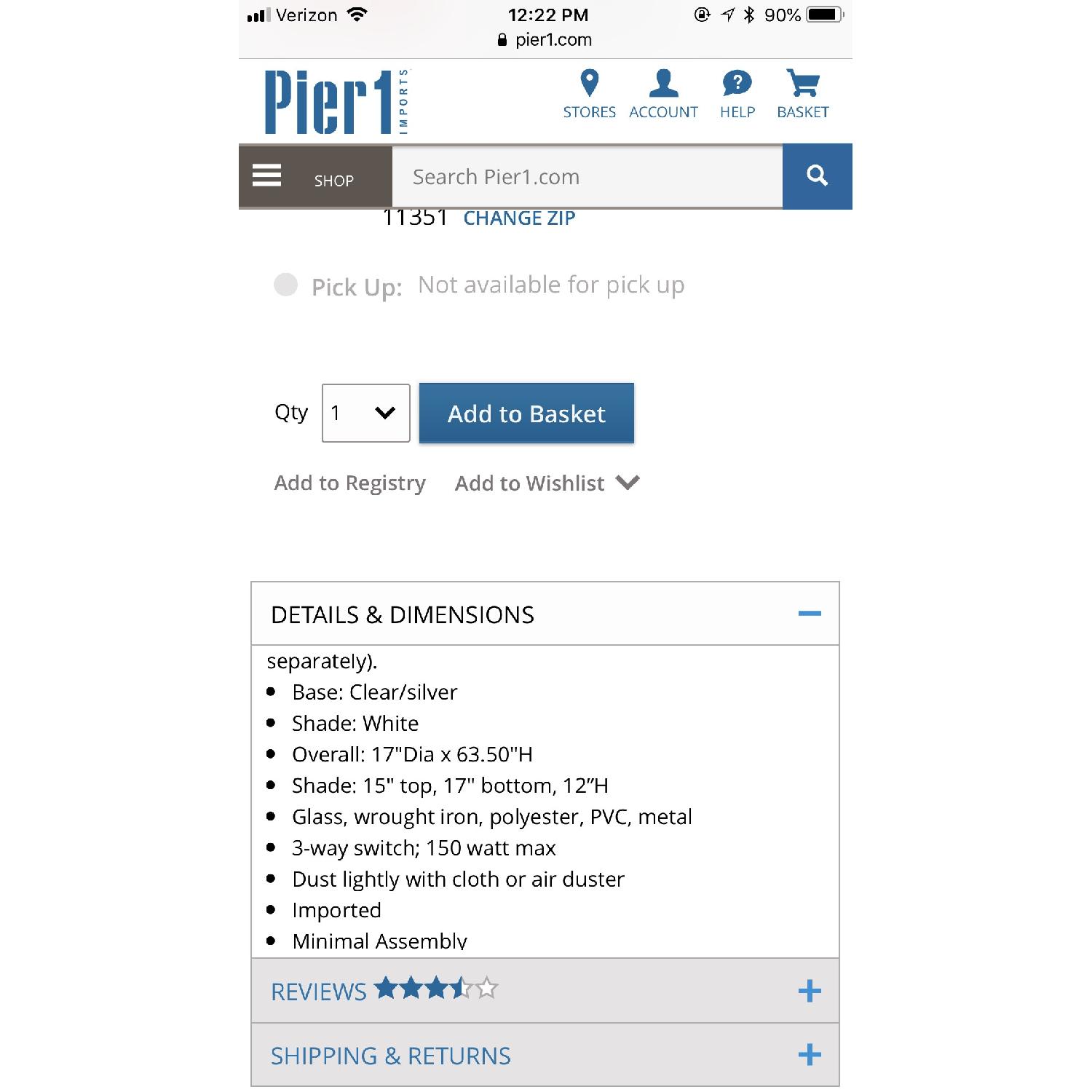 Pier 1 Glass Floor Lamp - image-3