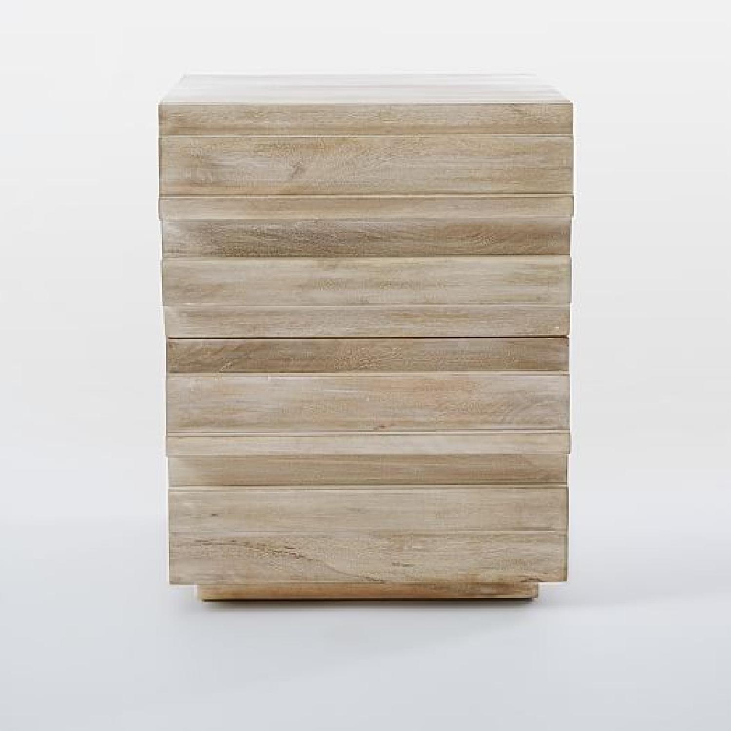 West Elm Stria Nightstands in Cerused White - image-1