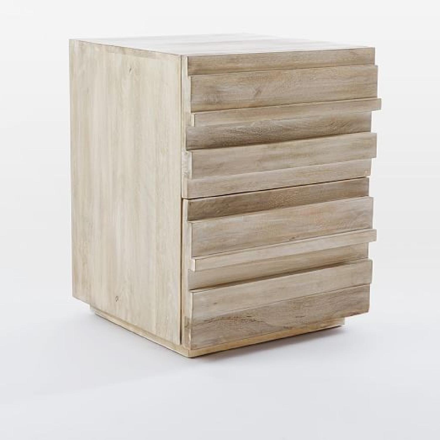 West Elm Stria Nightstands in Cerused White - image-2