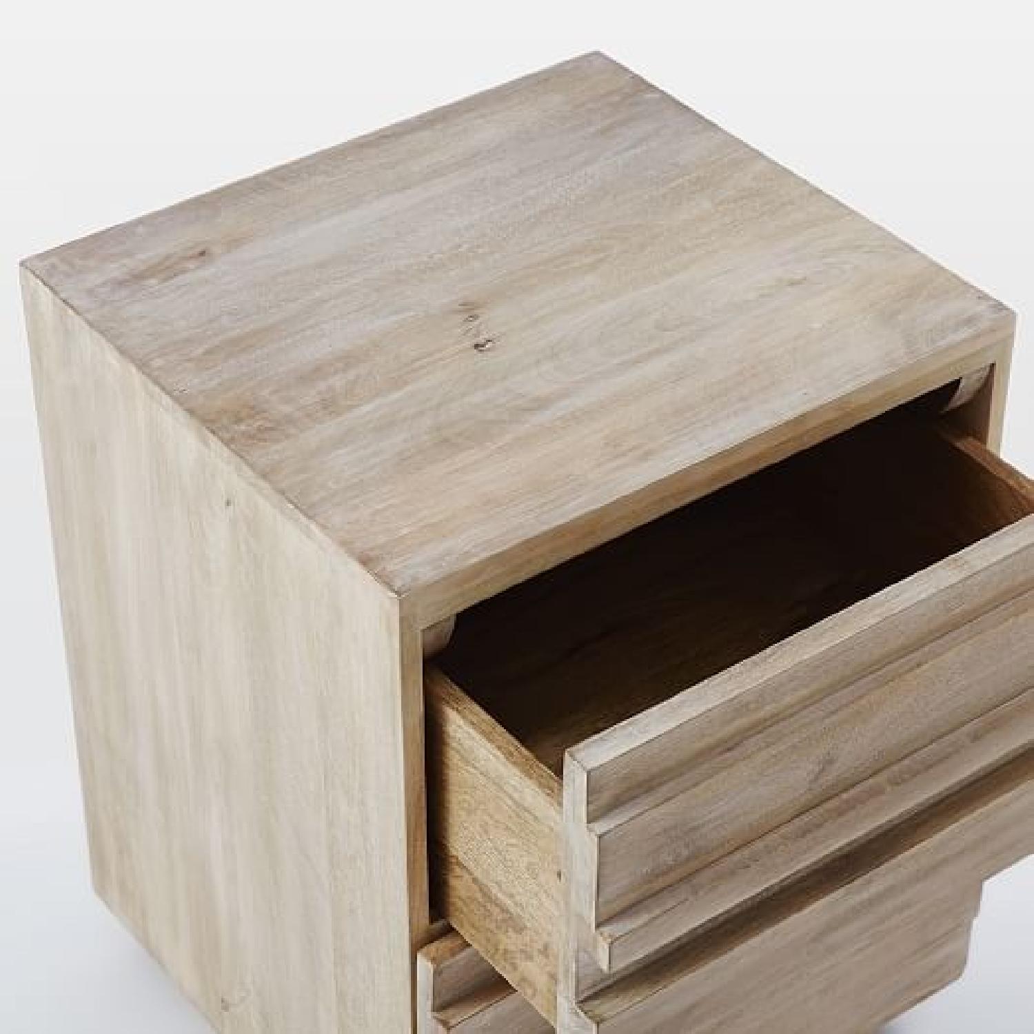 West Elm Stria Nightstands in Cerused White - image-3