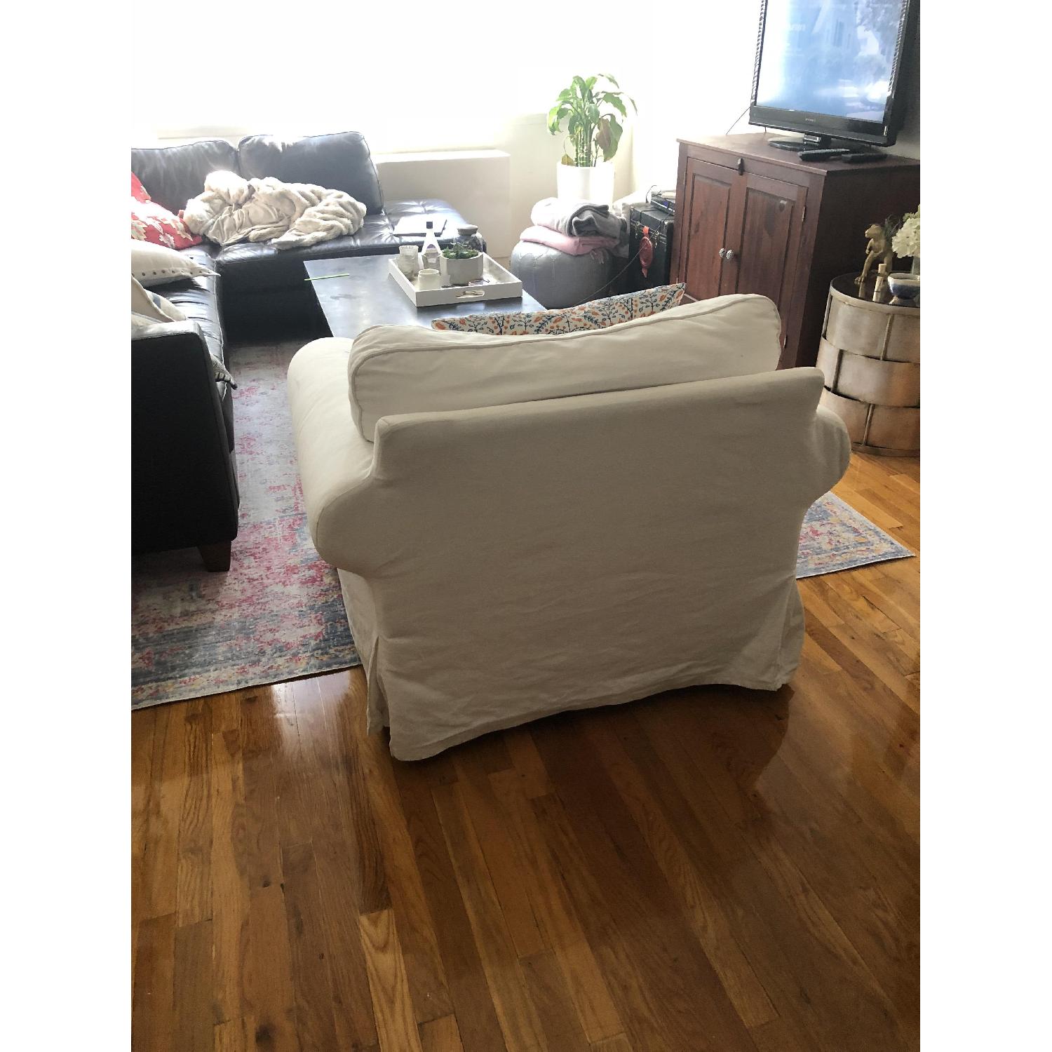 Ikea White Fabric Armchair - image-3