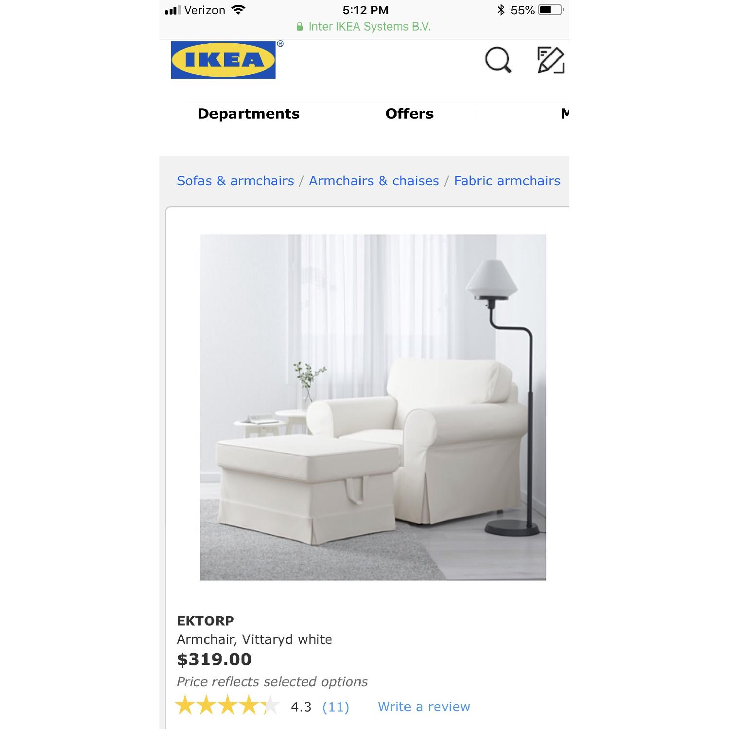 Ikea White Fabric Armchair - image-4