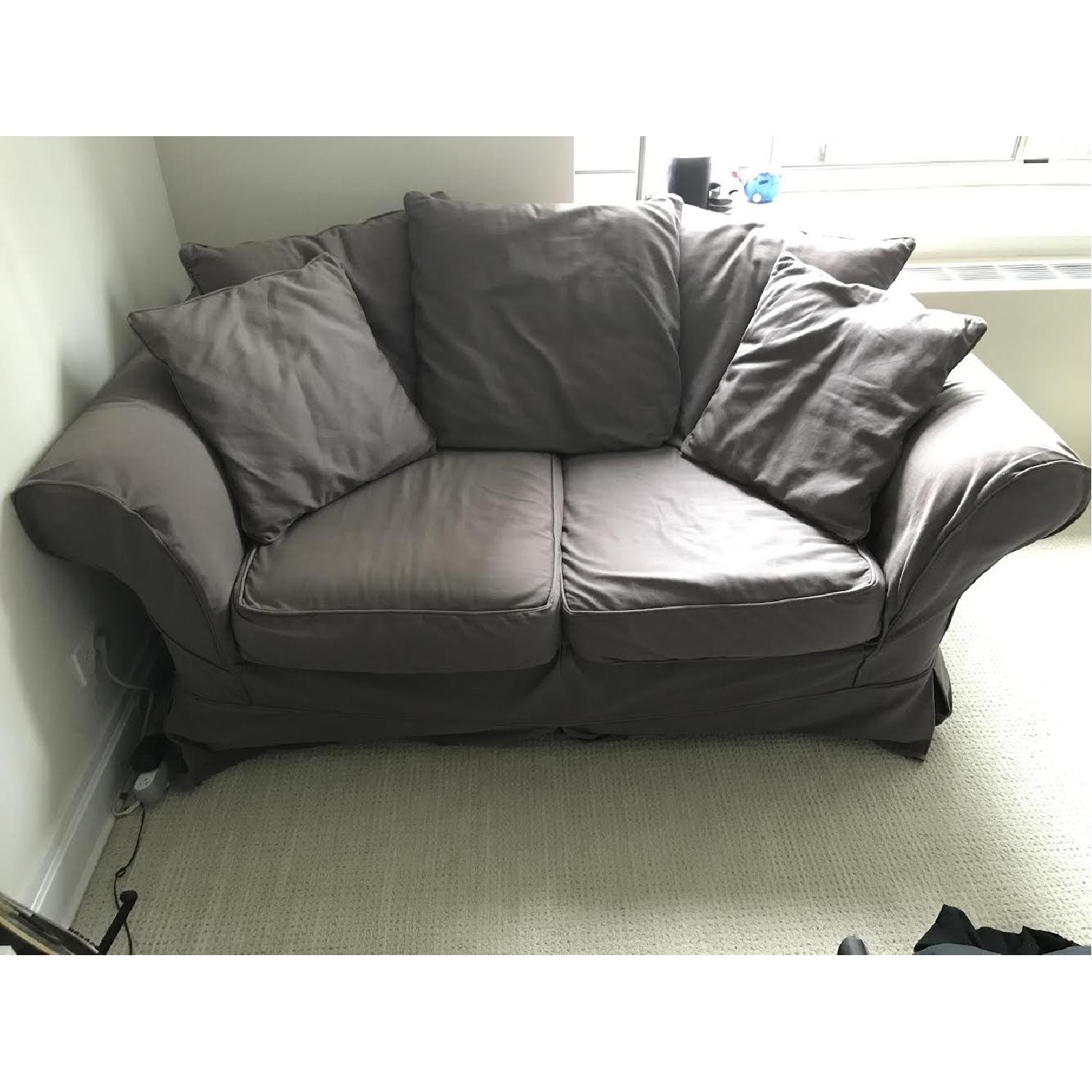 Pottery Barn Charleston Slipcovered Loveseat in Grey - image-1