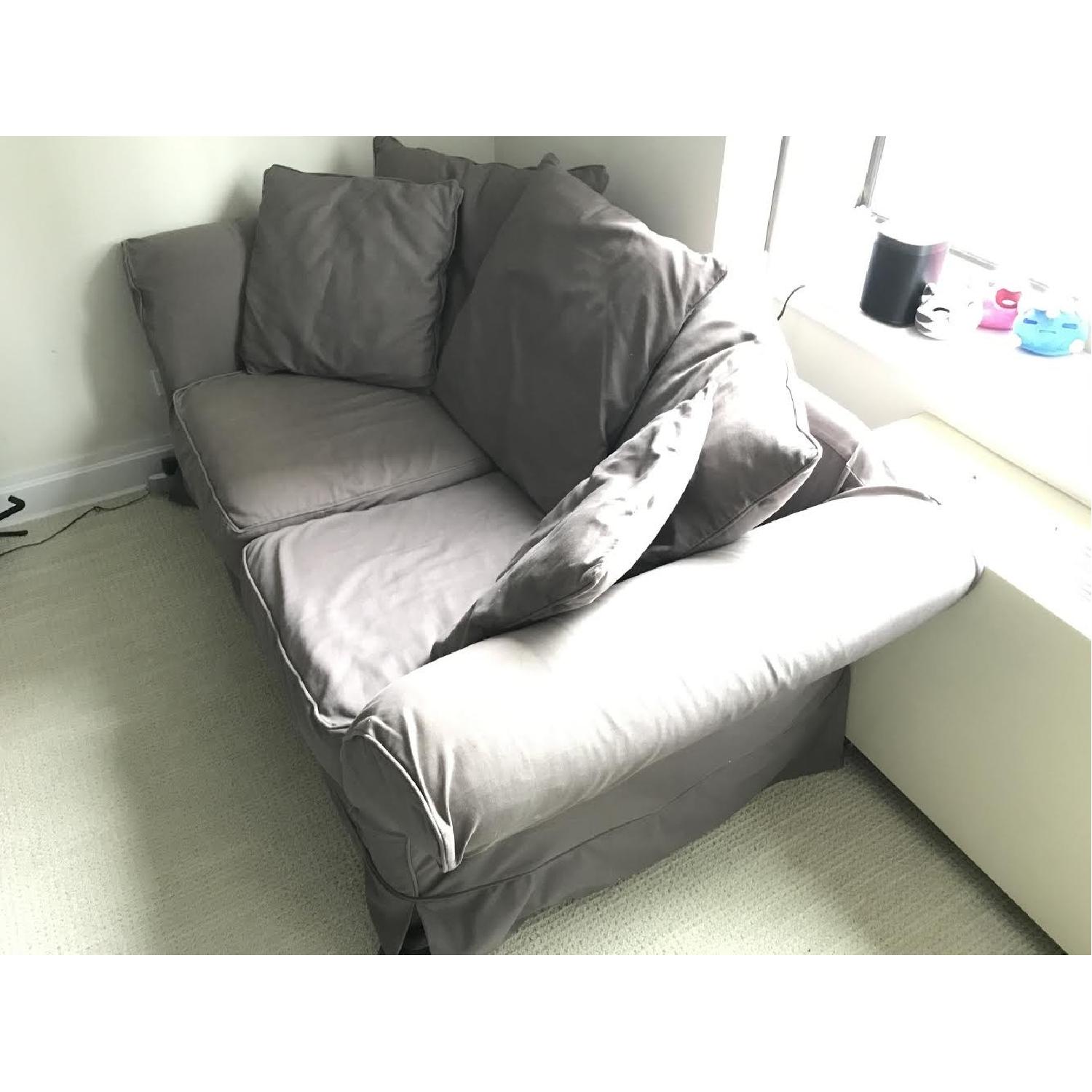 Pottery Barn Charleston Slipcovered Loveseat in Grey - image-2