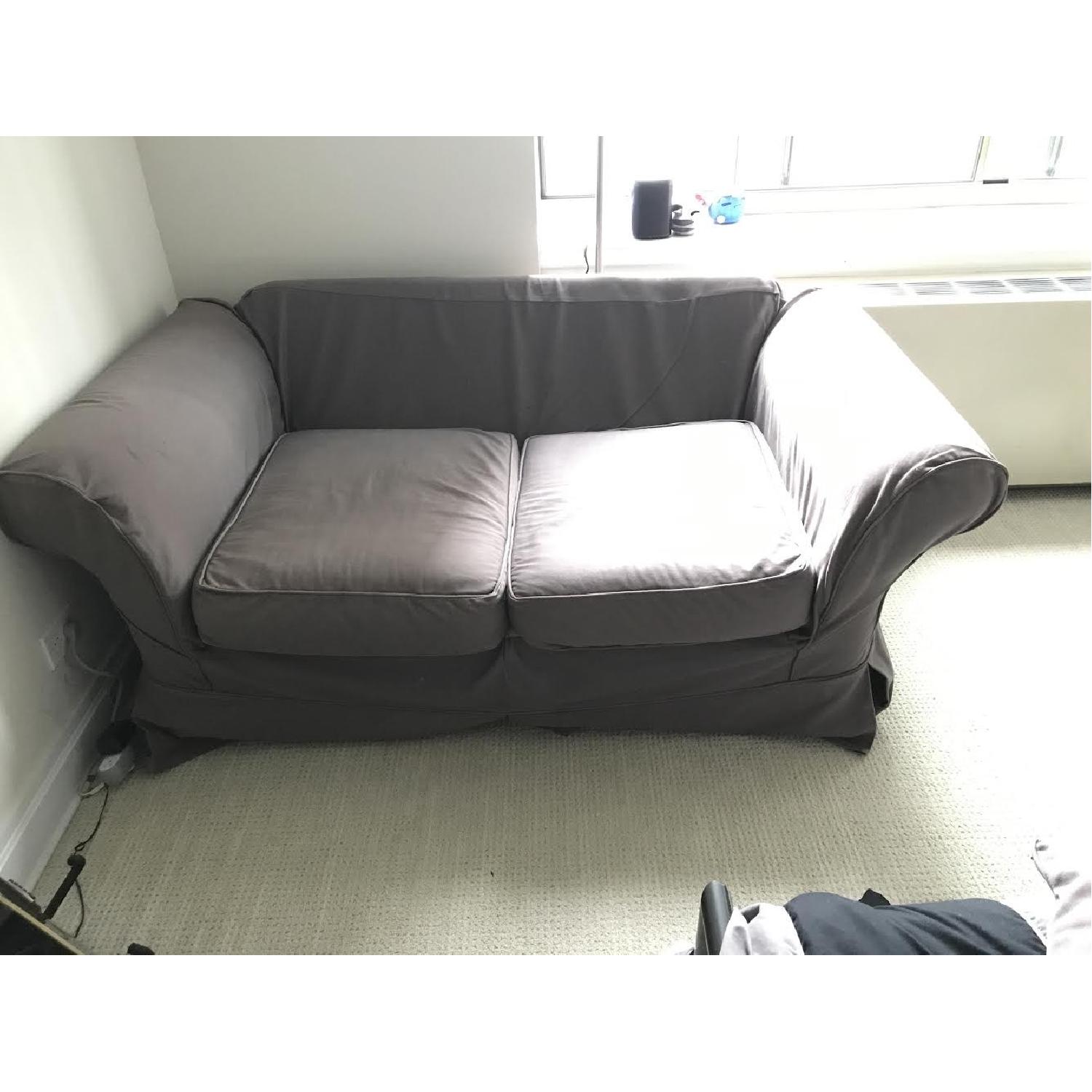 Pottery Barn Charleston Slipcovered Loveseat in Grey - image-3