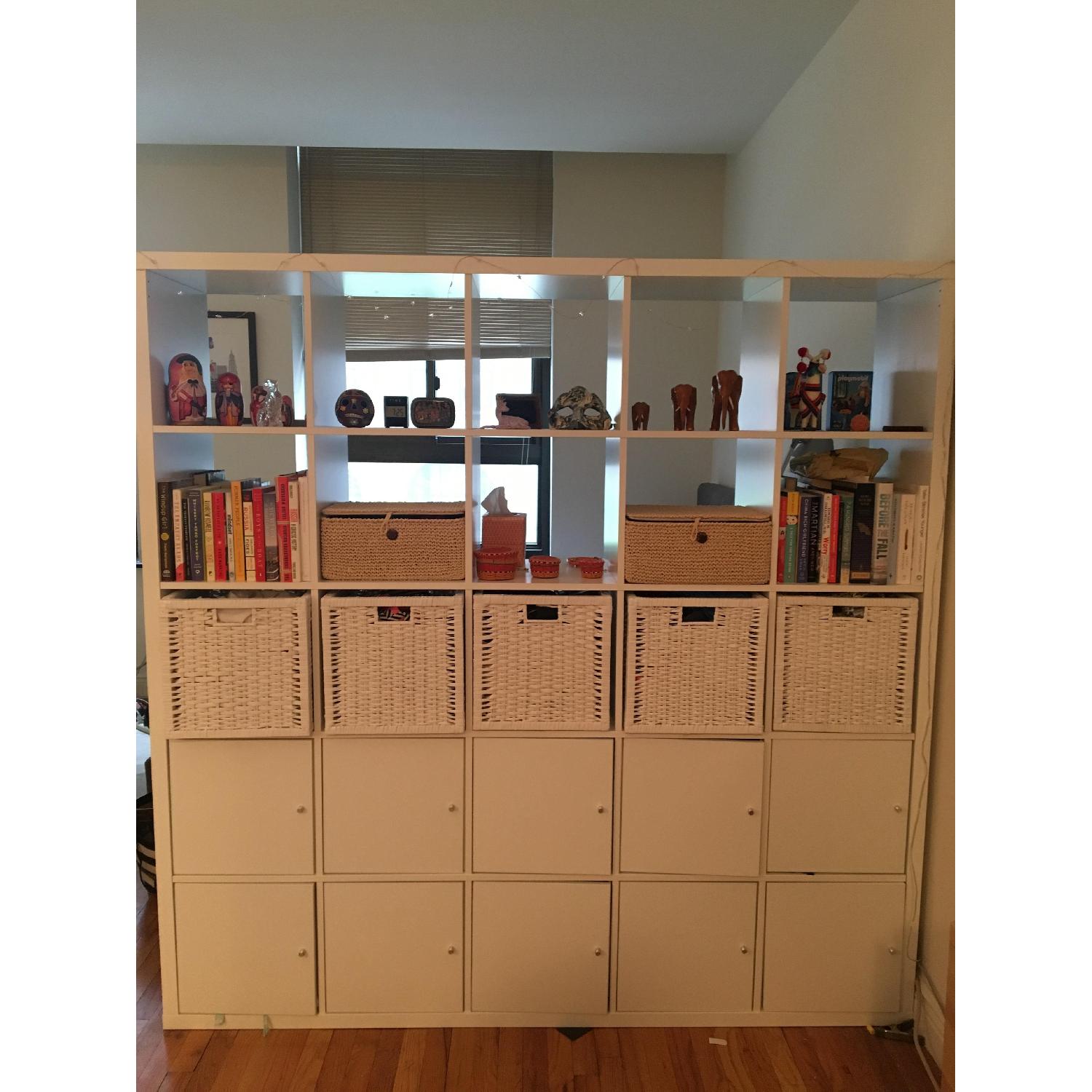 Ikea Kallax Shelving Unit w/ Doors AptDeco