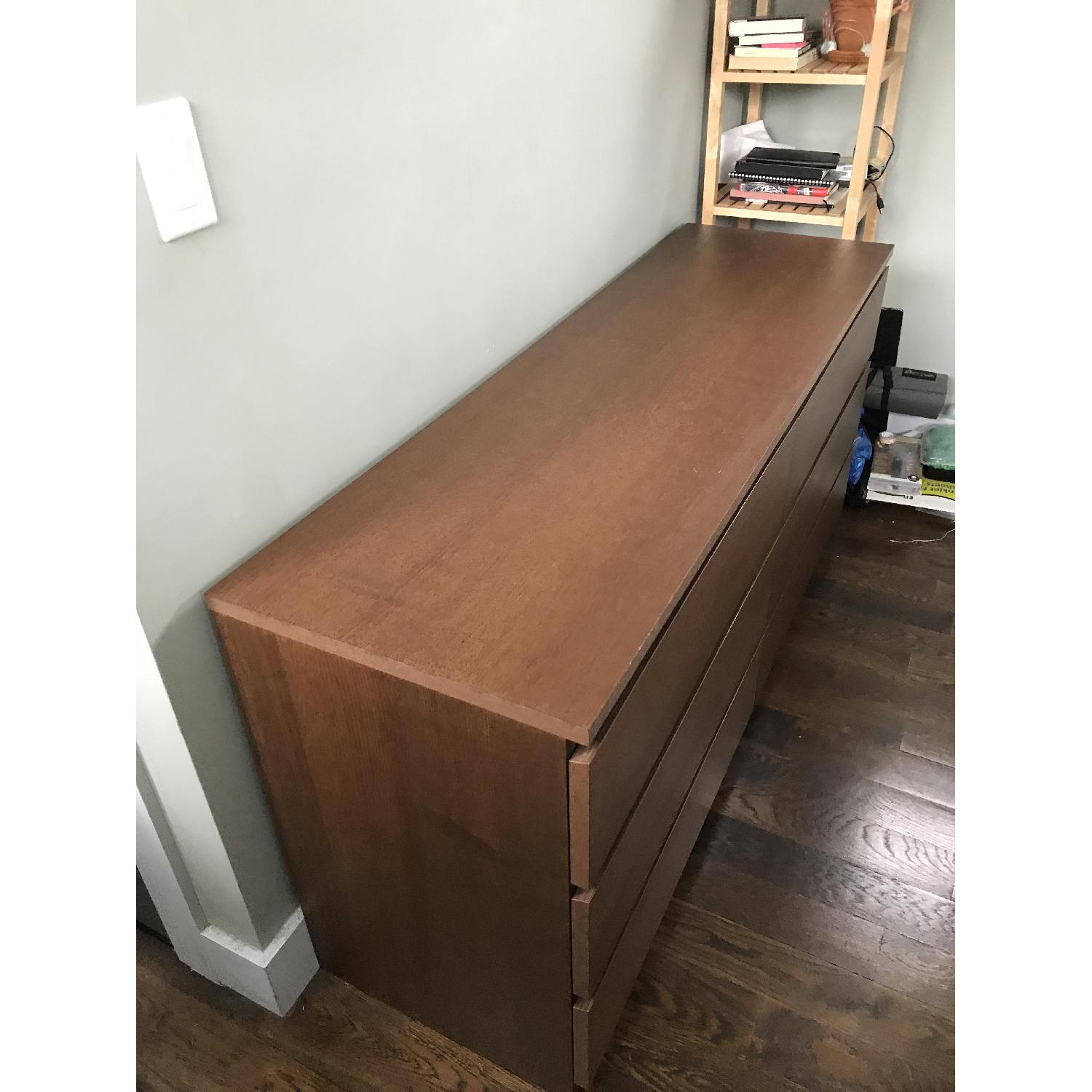 Ikea Malm Brown Stained Ash Veneer 6Drawer Chest AptDeco