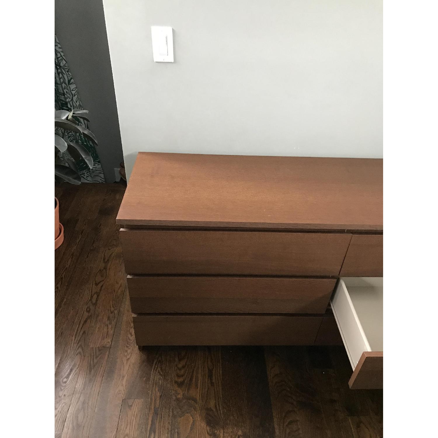 Ikea Malm Brown Stained Ash Veneer 6Drawer Chest AptDeco