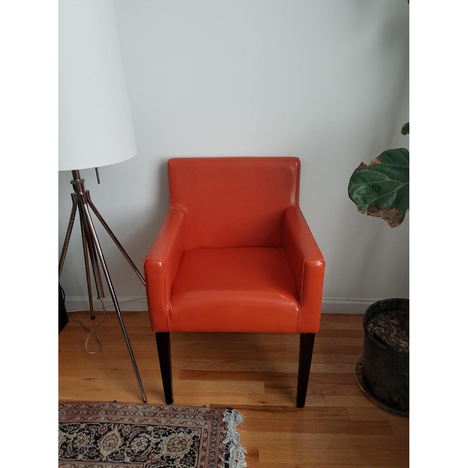 West Elm Garvey Leather Chairs in Carrot - image-1