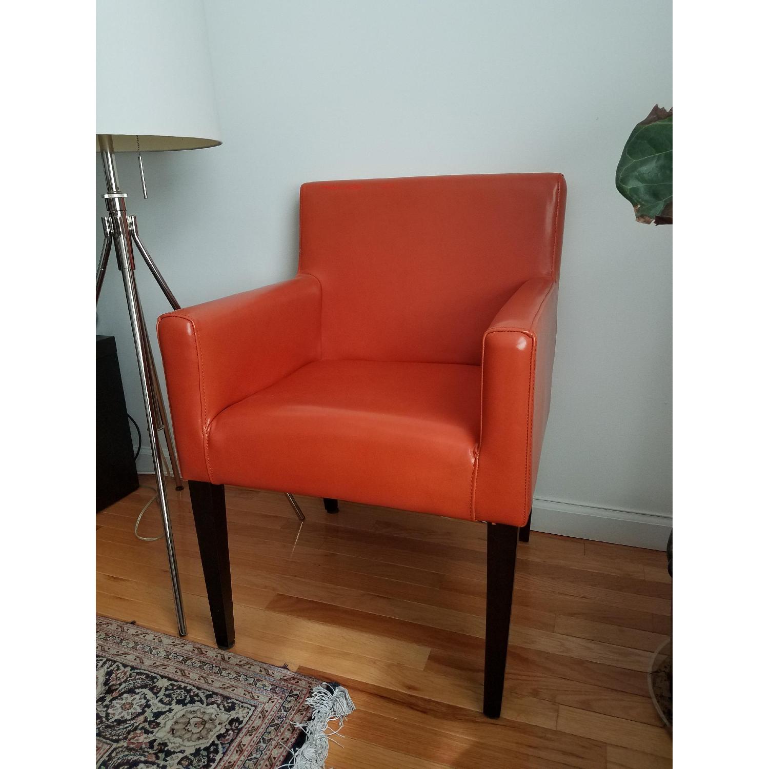 West Elm Garvey Leather Chairs in Carrot - image-2