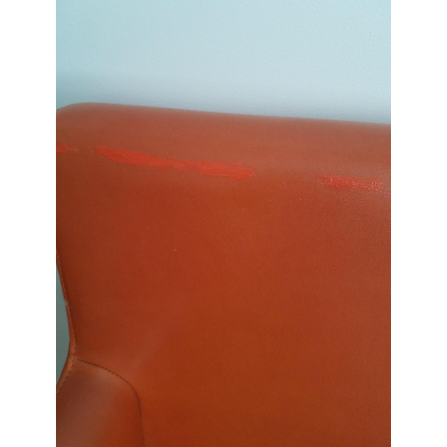 West Elm Garvey Leather Chairs in Carrot - image-3