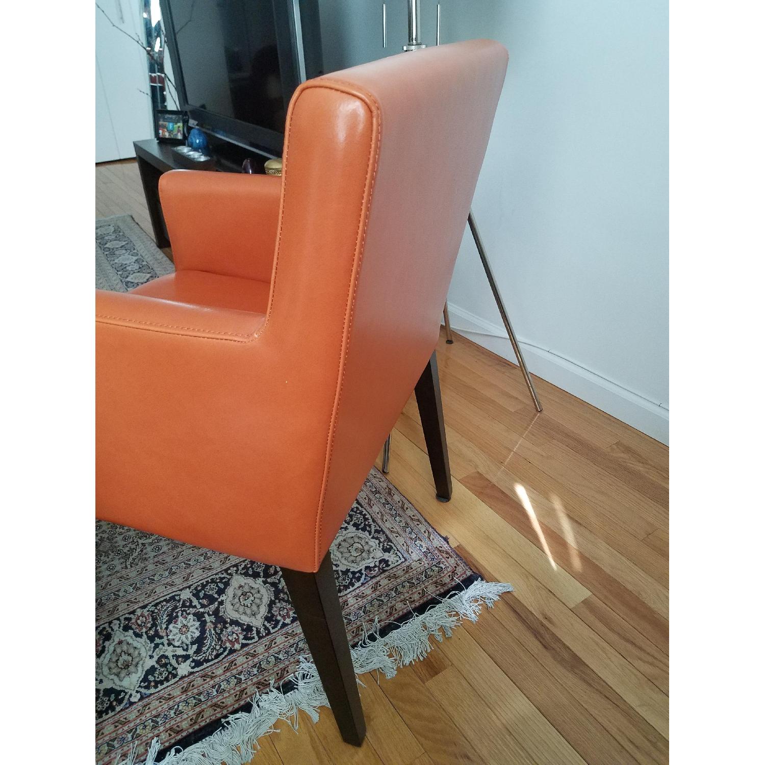 West Elm Garvey Leather Chairs in Carrot - image-4