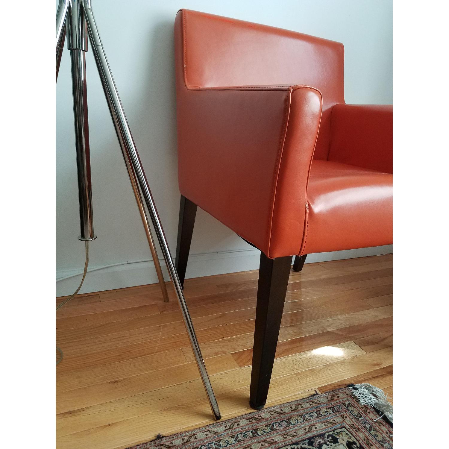West Elm Garvey Leather Chairs in Carrot - image-5
