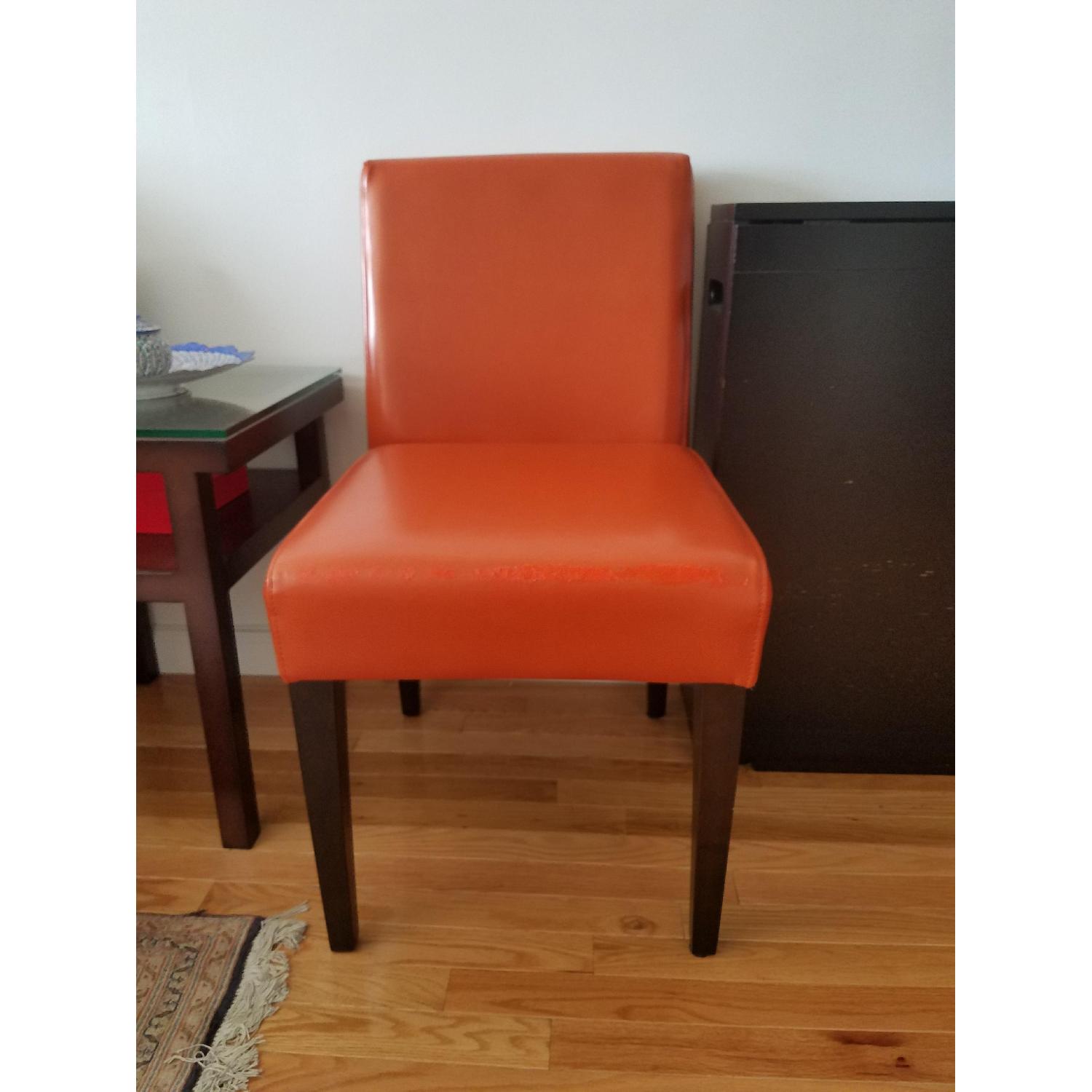 West Elm Garvey Leather Chairs in Carrot - image-7
