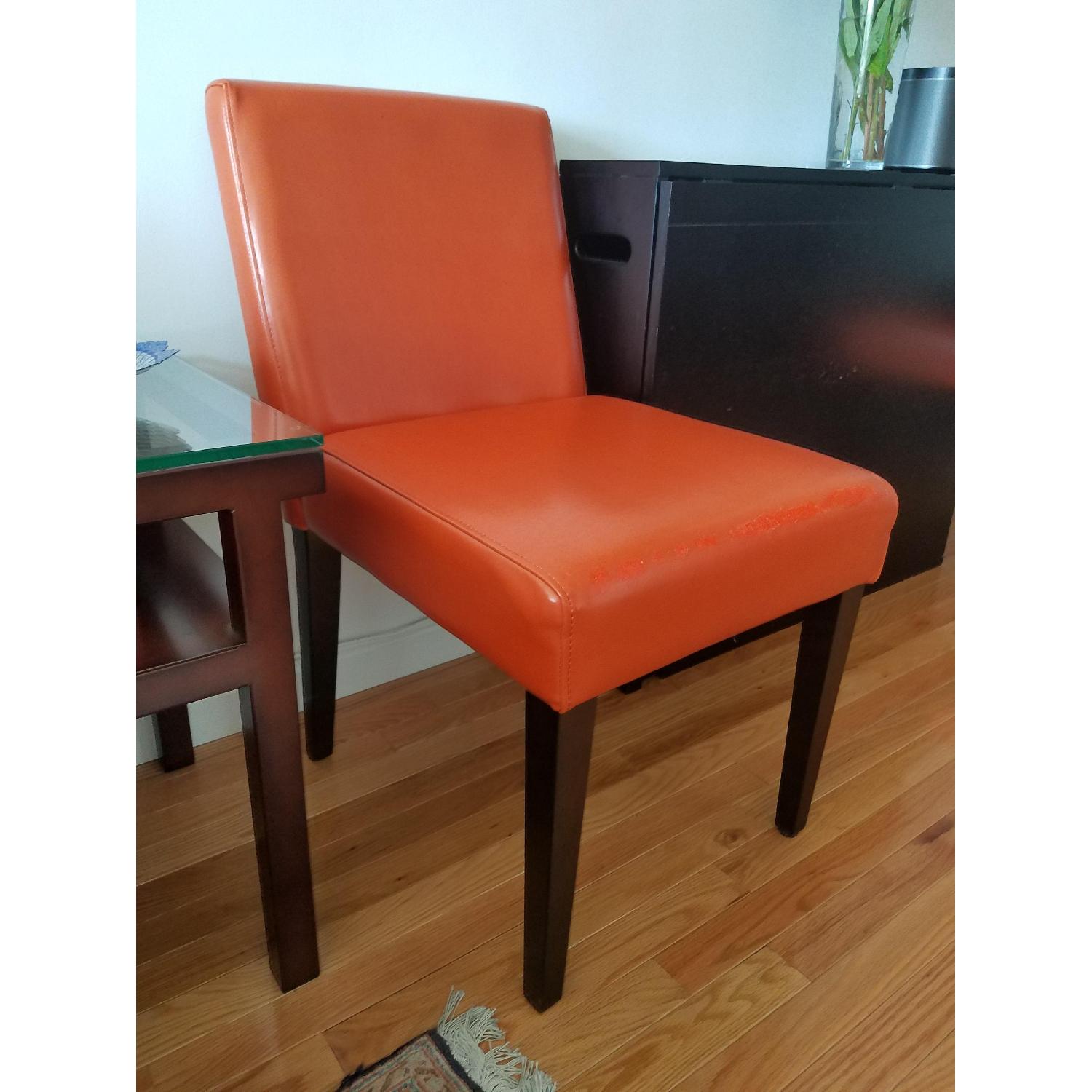 West Elm Garvey Leather Chairs in Carrot - image-9