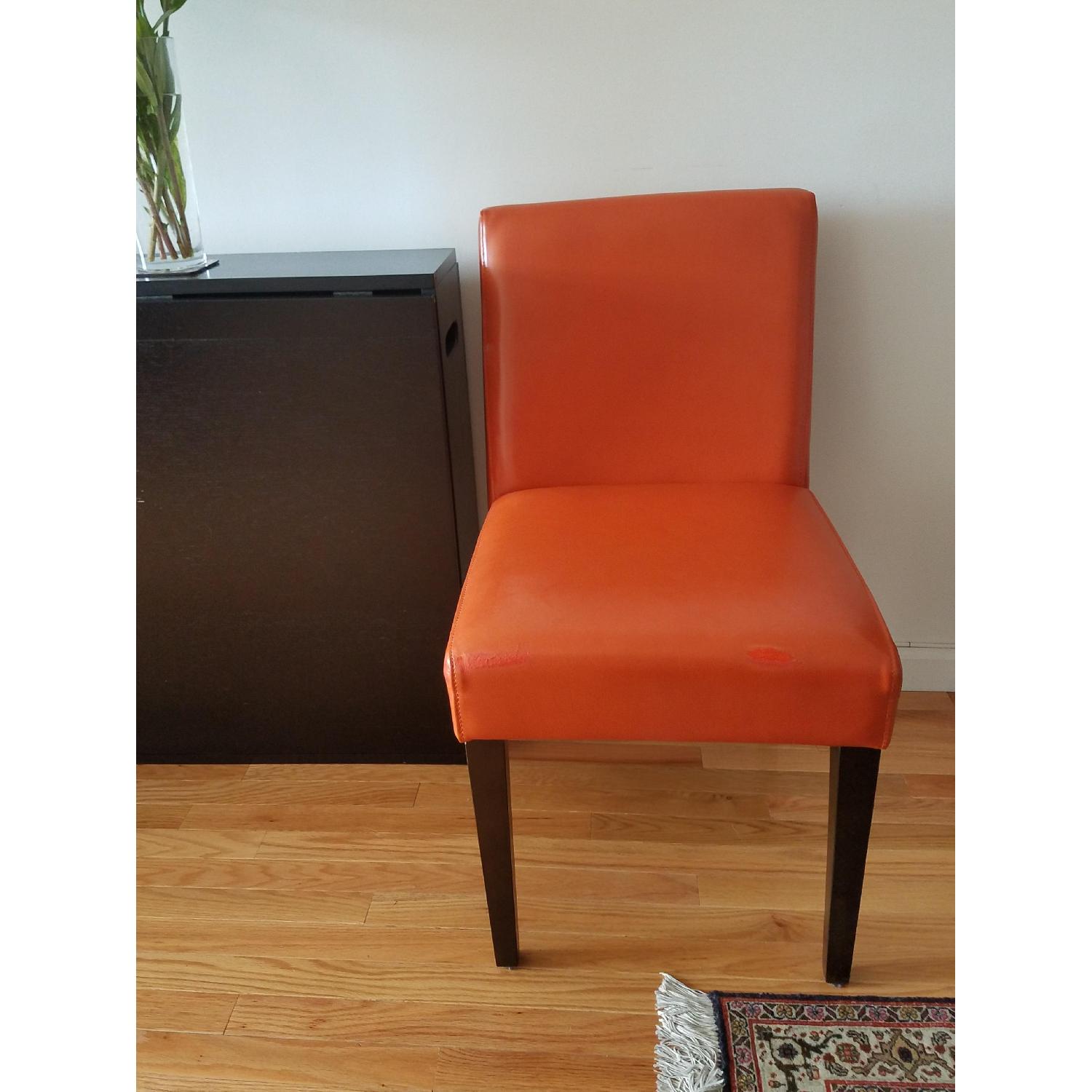 West Elm Garvey Leather Chairs in Carrot - image-12