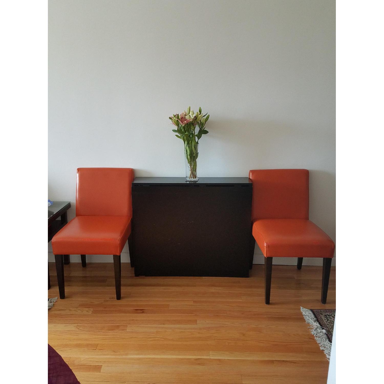 West Elm Garvey Leather Chairs in Carrot - image-14