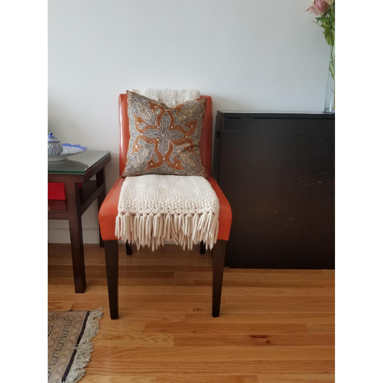 West Elm Garvey Leather Chairs in Carrot - image-15