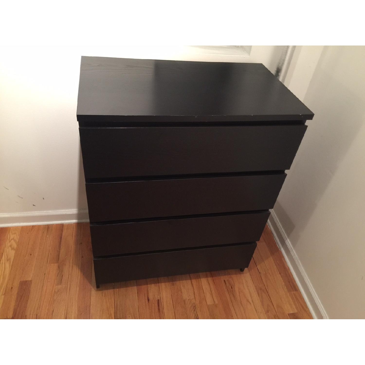 Ikea Malm 4 Drawer Chest in Black-Brown - image-1