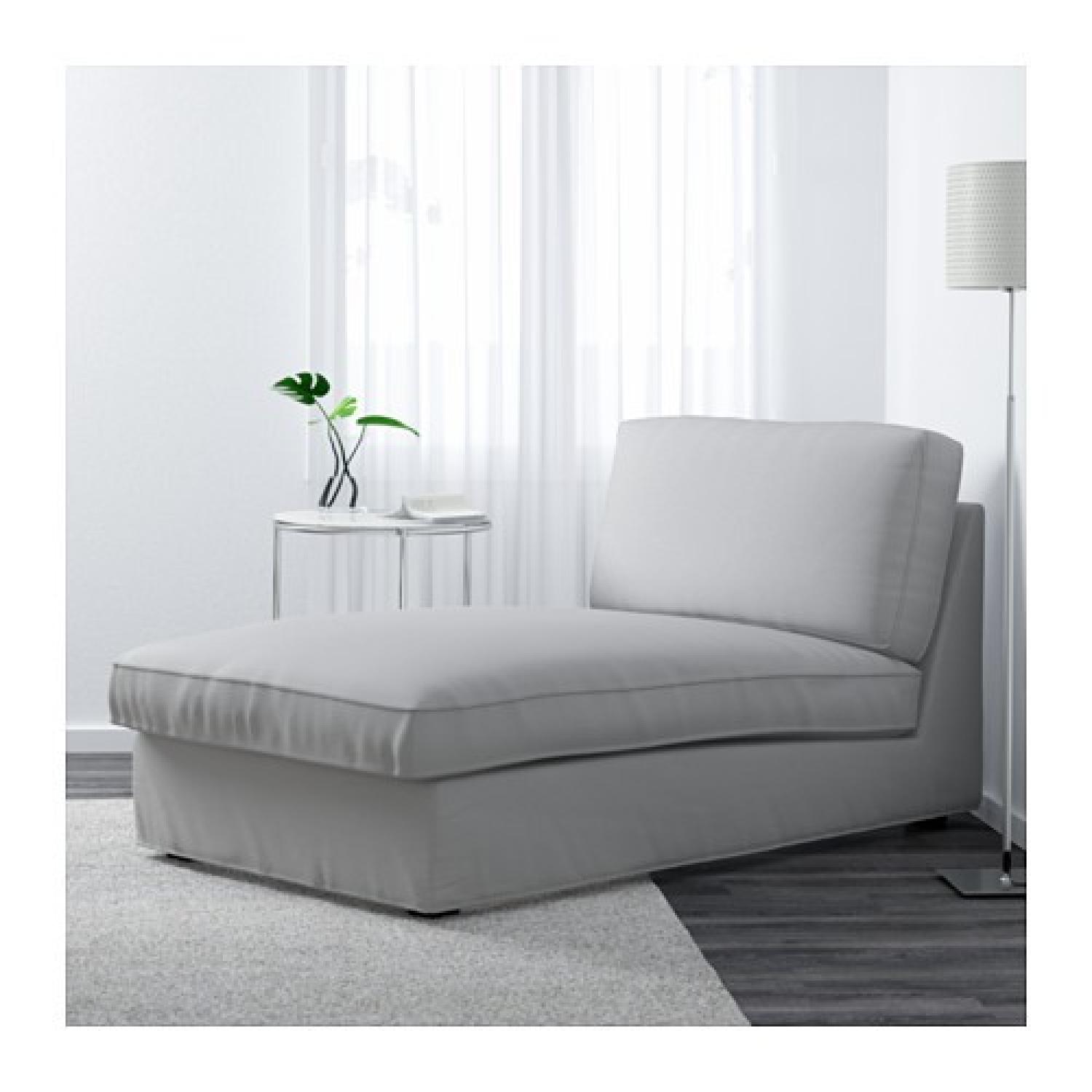 Ikea Kivik Chaise Lounge in Grey Slipcover - image-1