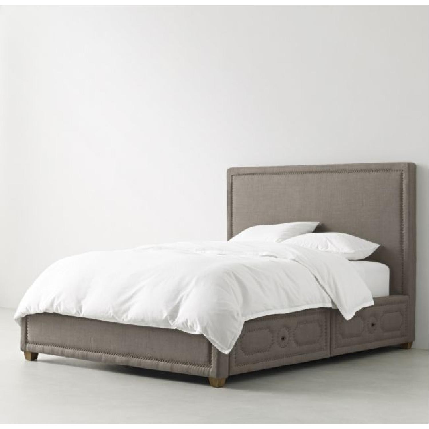 Restoration Hardware Upholstered Queen Storage Bed - AptDeco