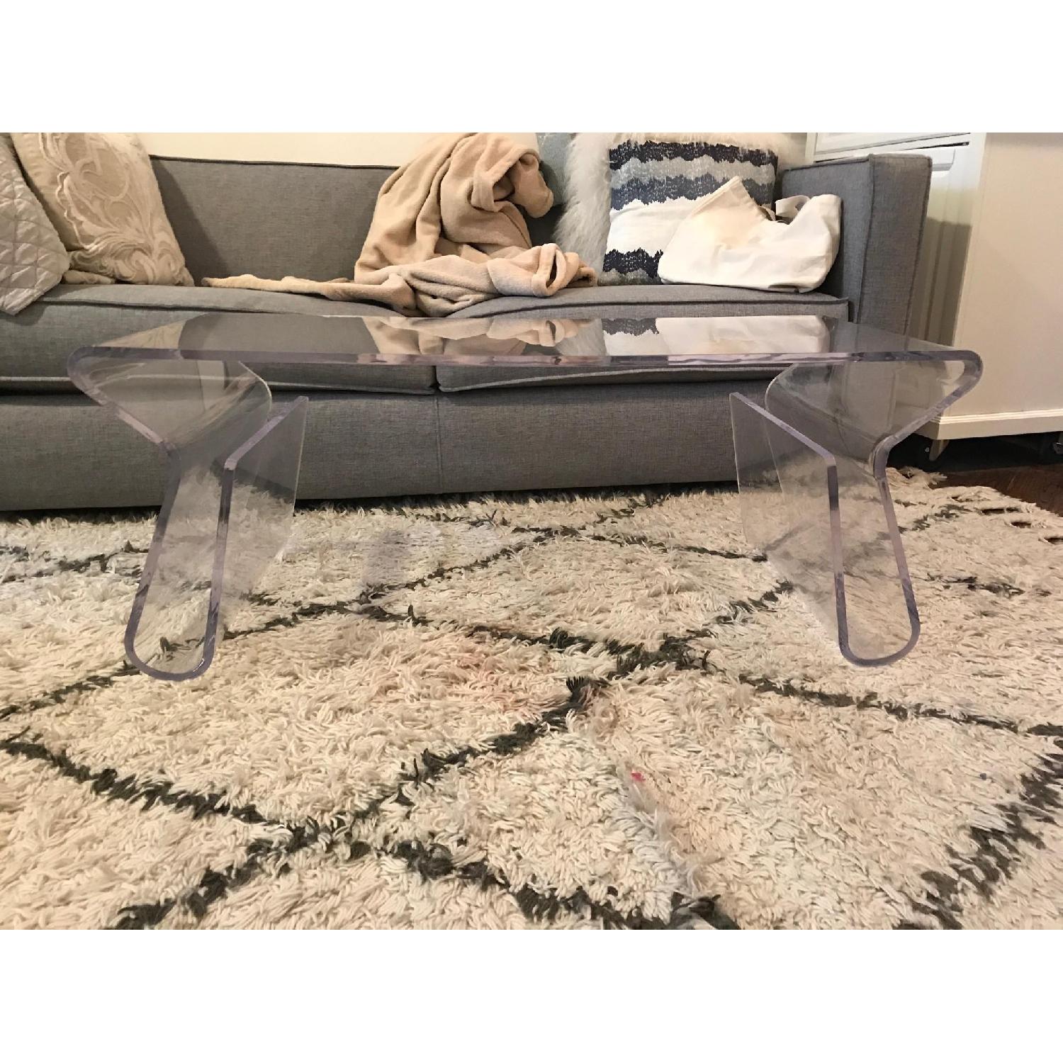 CB2 Acrylic Coffee Table - image-1