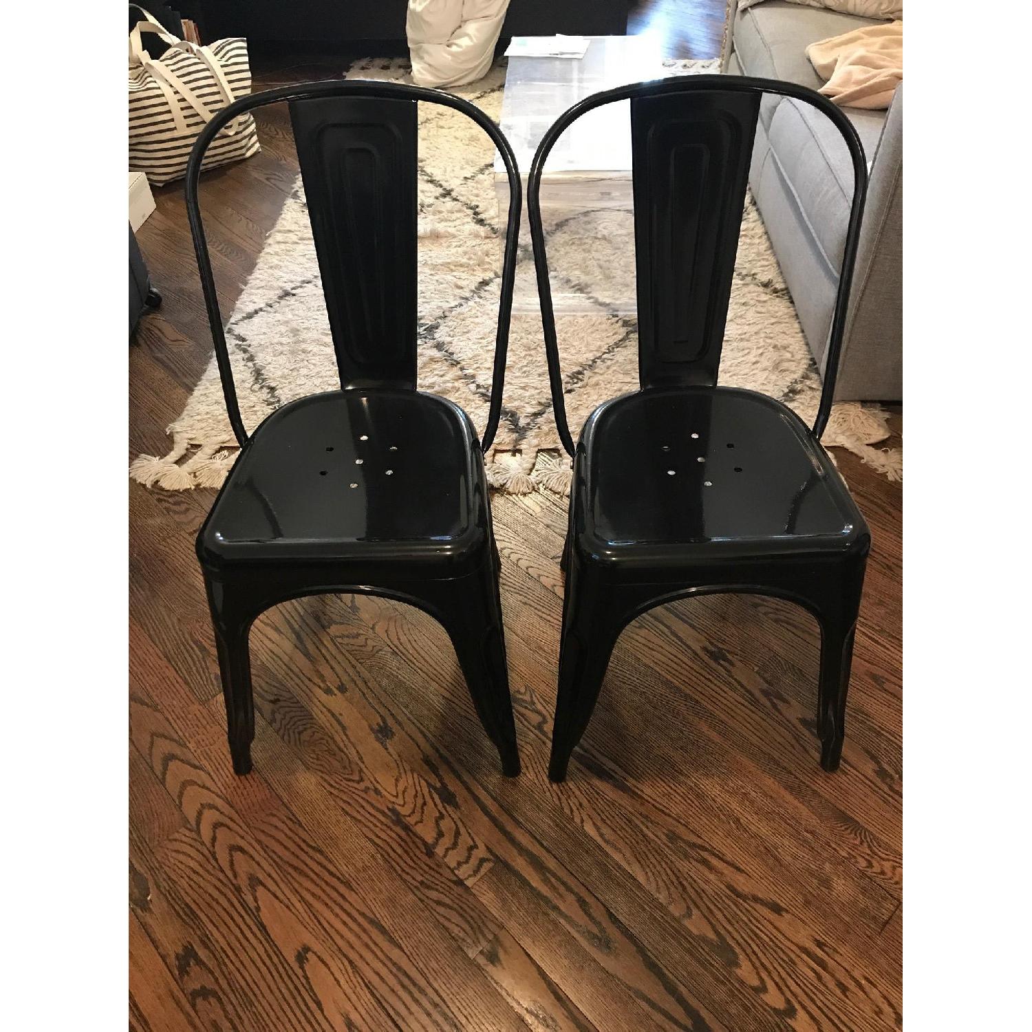 AC Pacific Metal Dining Chairs in Black Finish AptDeco