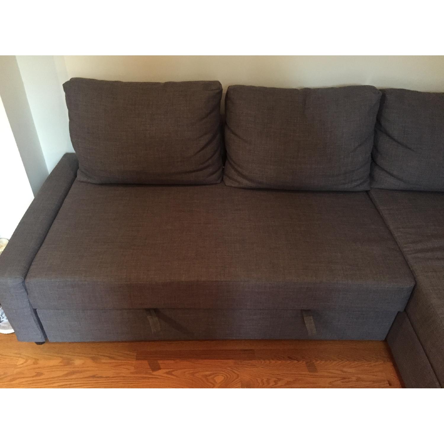 Ikea Friheten Skiftebo Dark Grey Sleeper Sectional Sofa - image-1