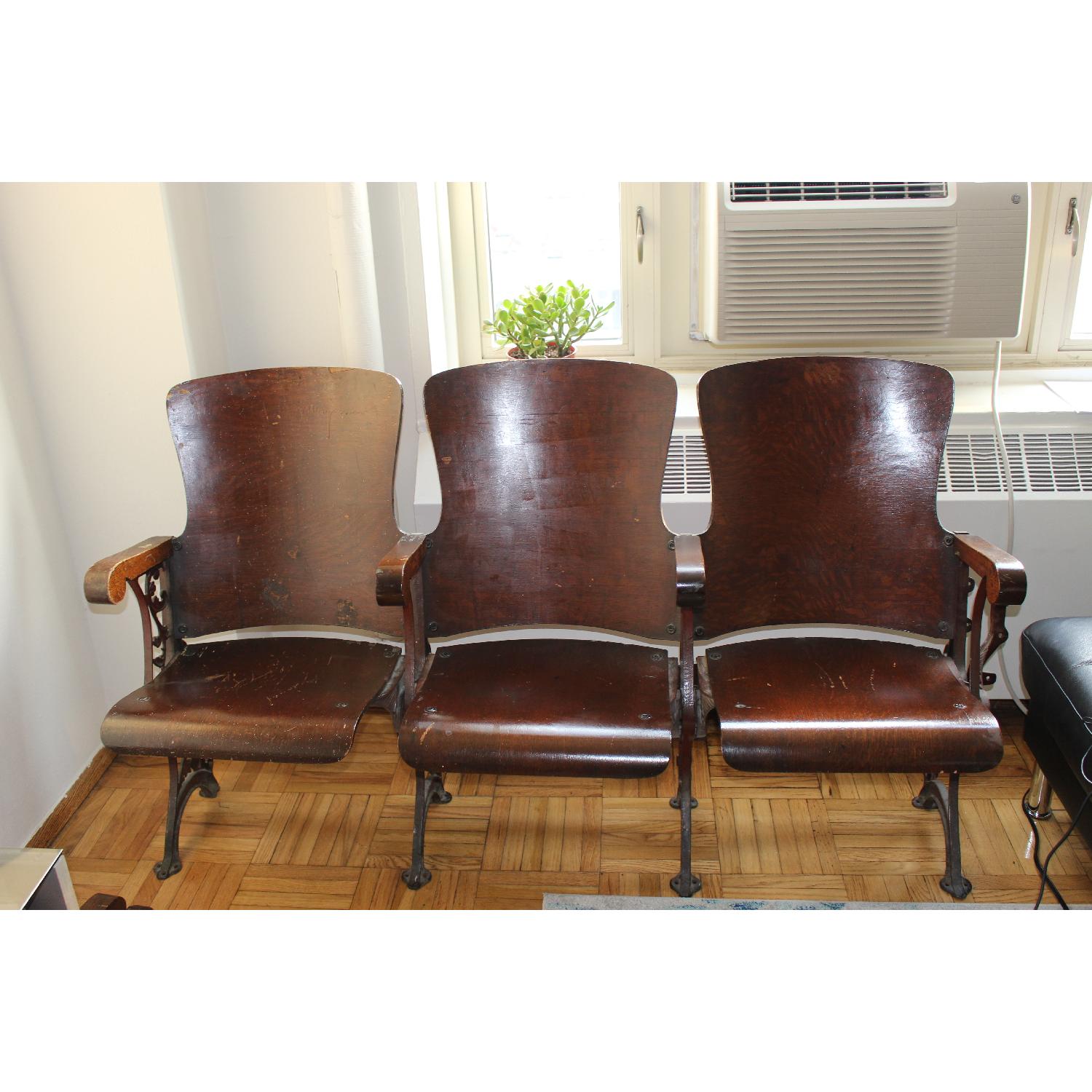 Vintage 1907 NYC High School Auditorium Chairs - image-1