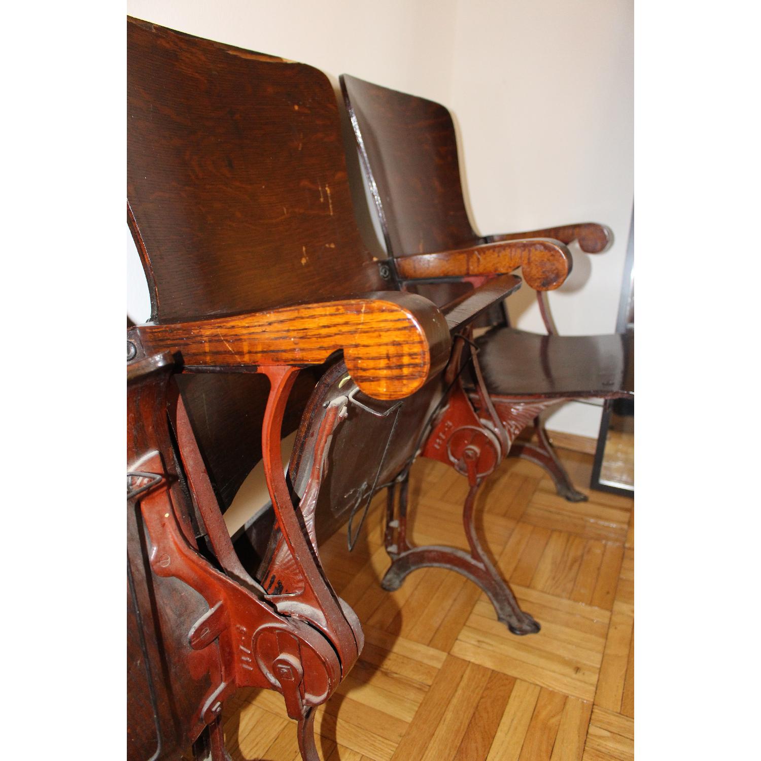 Vintage 1907 NYC High School Auditorium Chairs - image-3