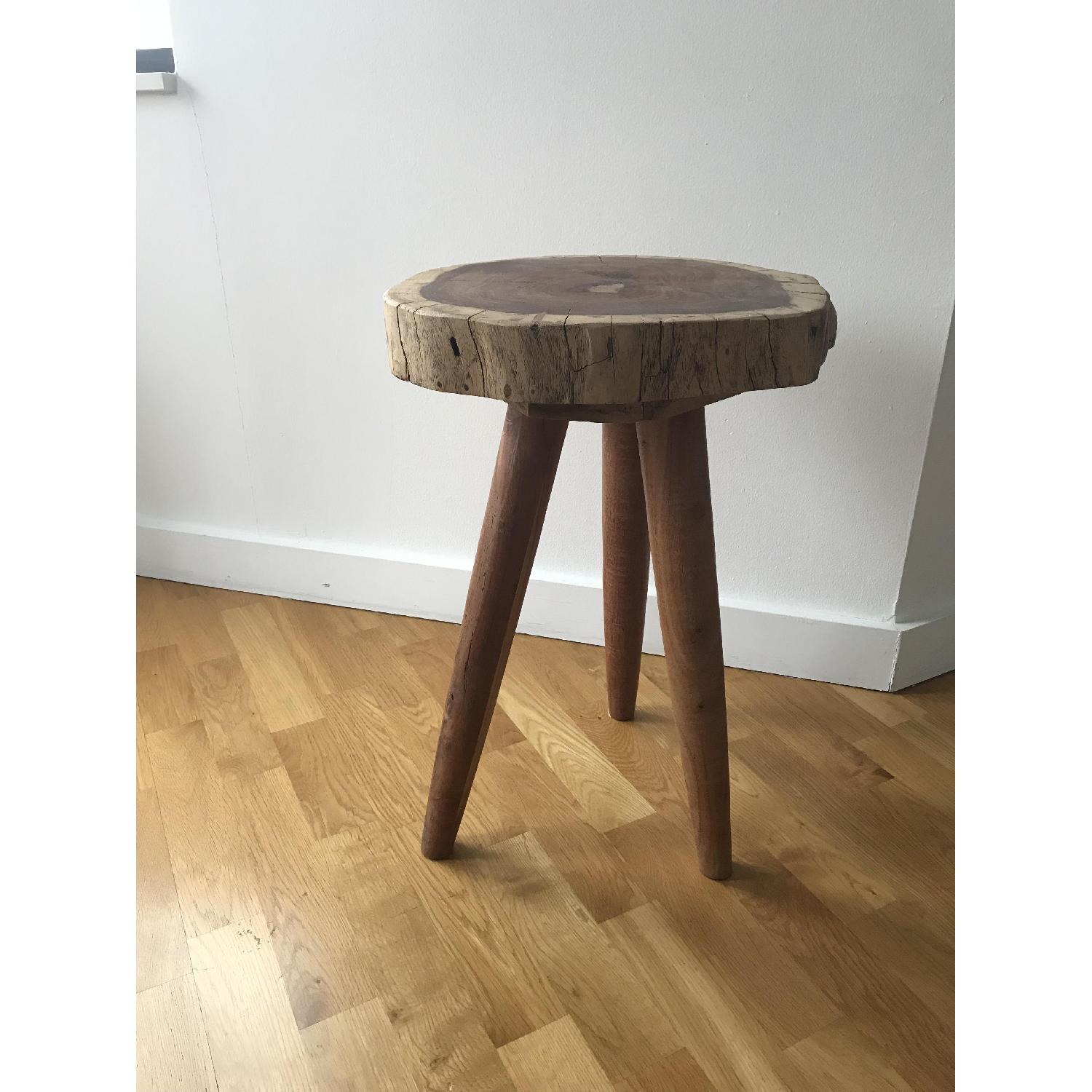 Natural Wood Stump Side Table - image-1