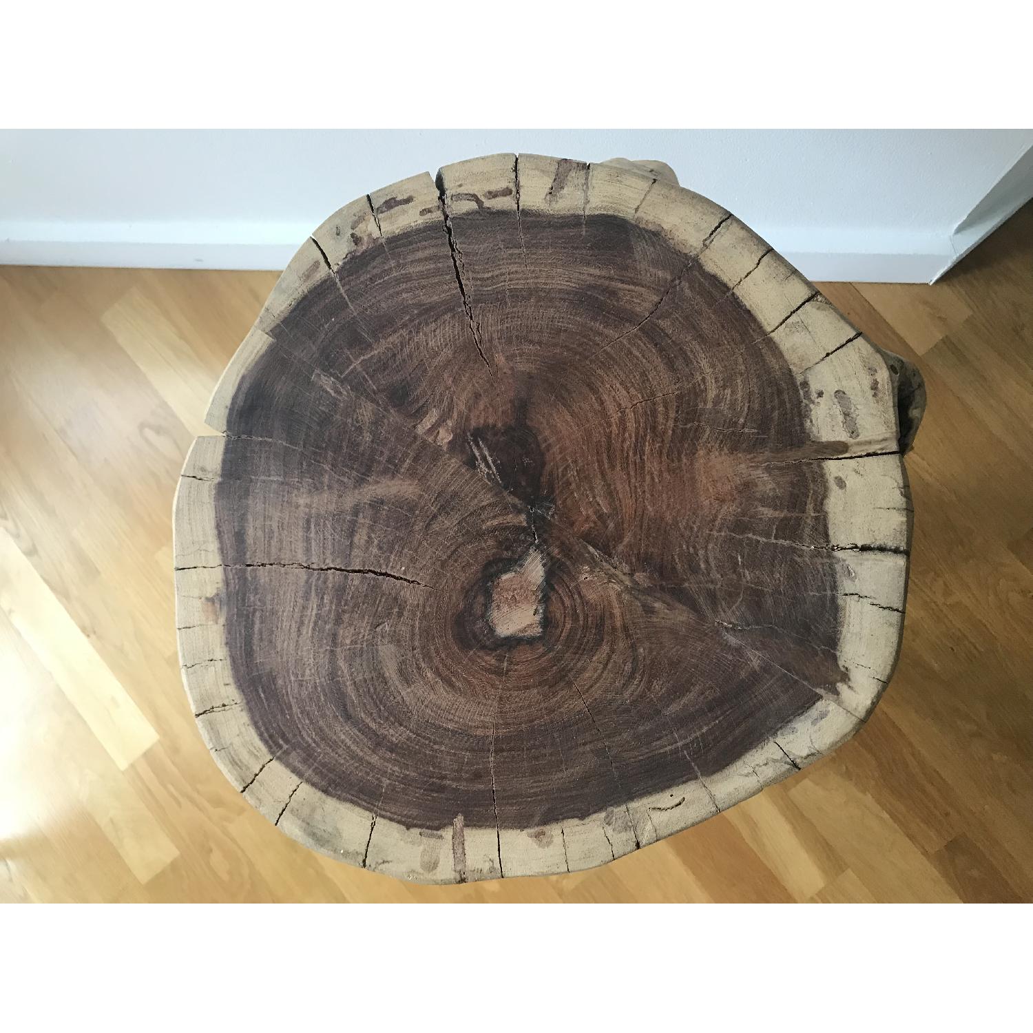 Natural Wood Stump Side Table - image-2