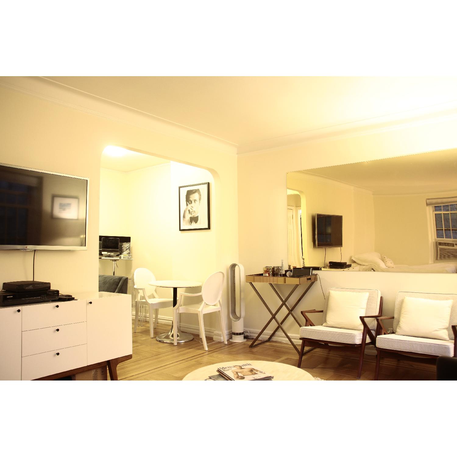 West Elm Copper Mirrored Tall Butler Tray w/ Stand - image-2