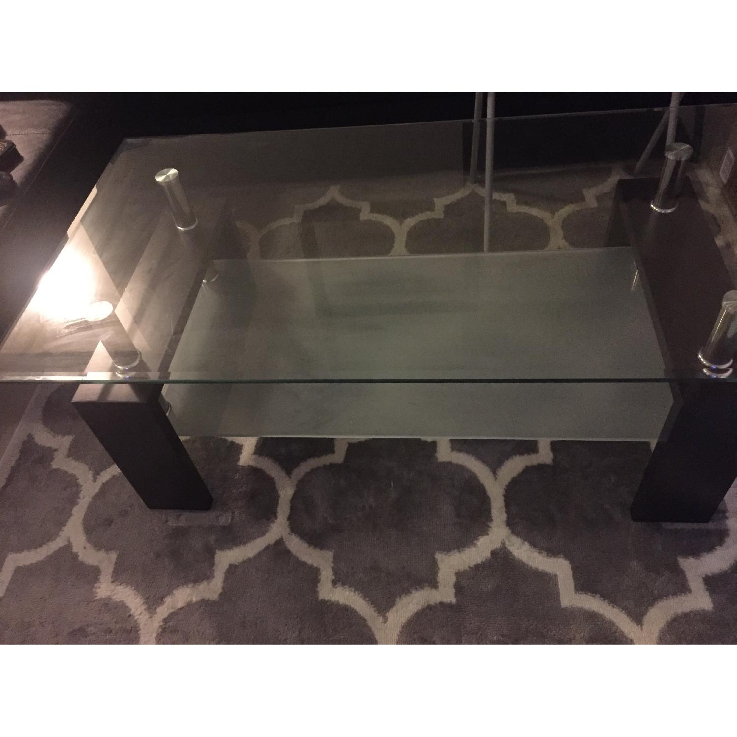 2-Tier Glass Coffee Table - image-1