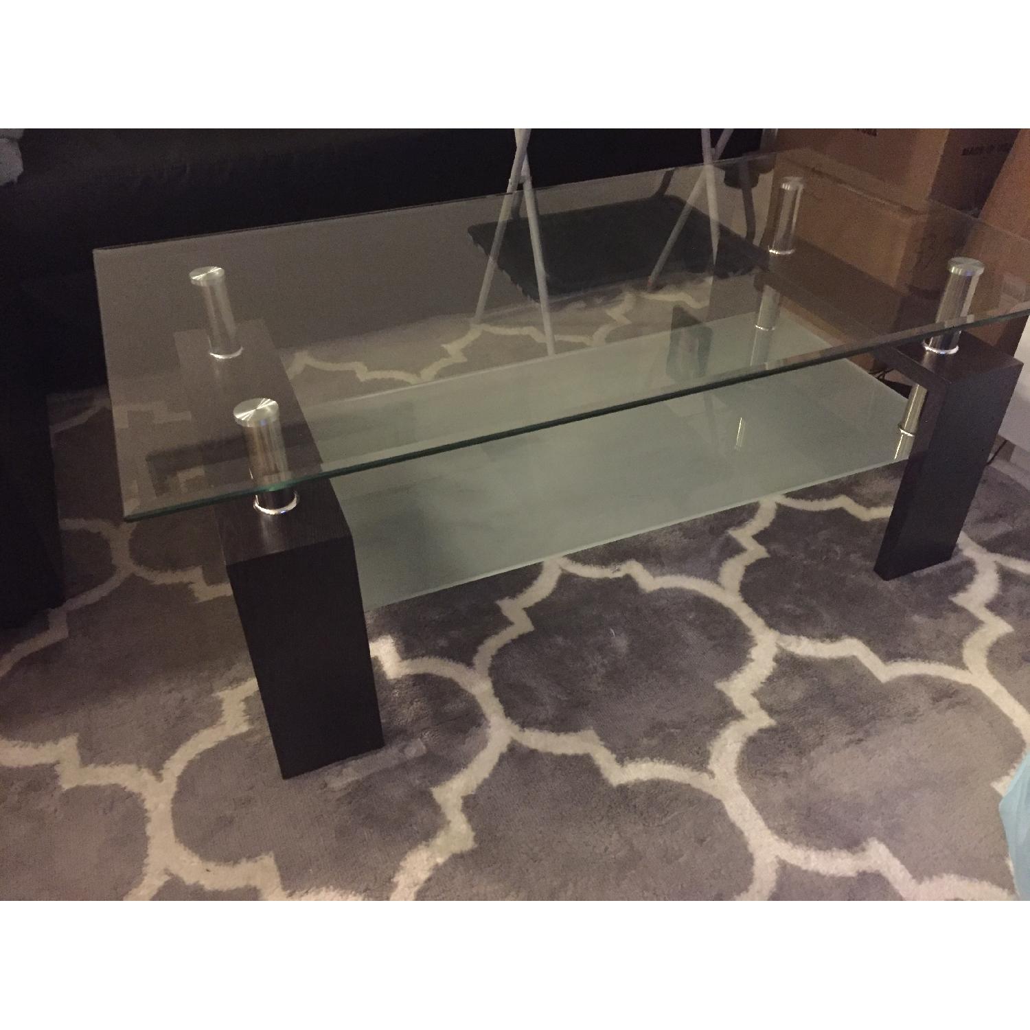 2-Tier Glass Coffee Table - image-2