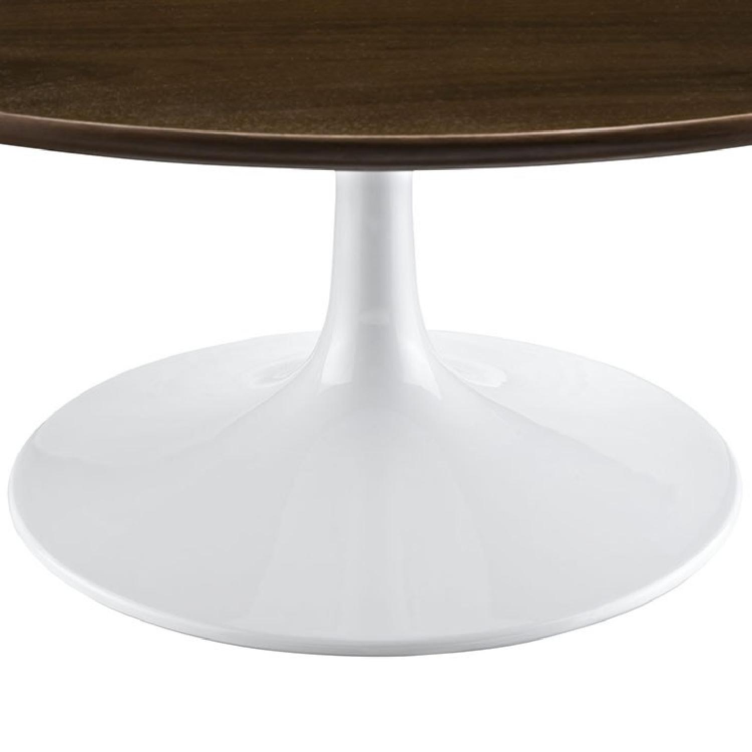 Tulip Style Walnut Mid Century Coffee Table - image-2