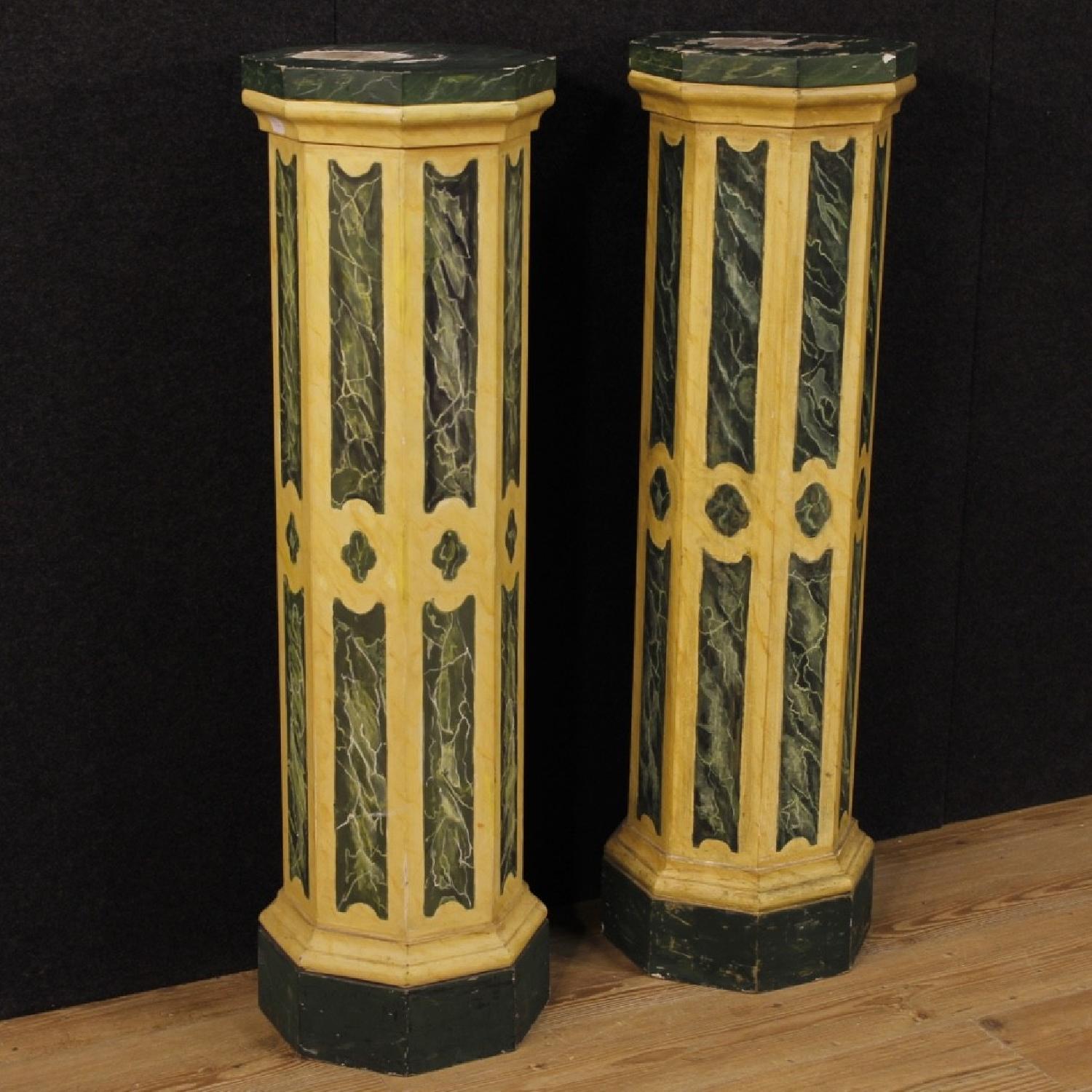 Italian Columns in Carved & Lacquered Wood - image-1