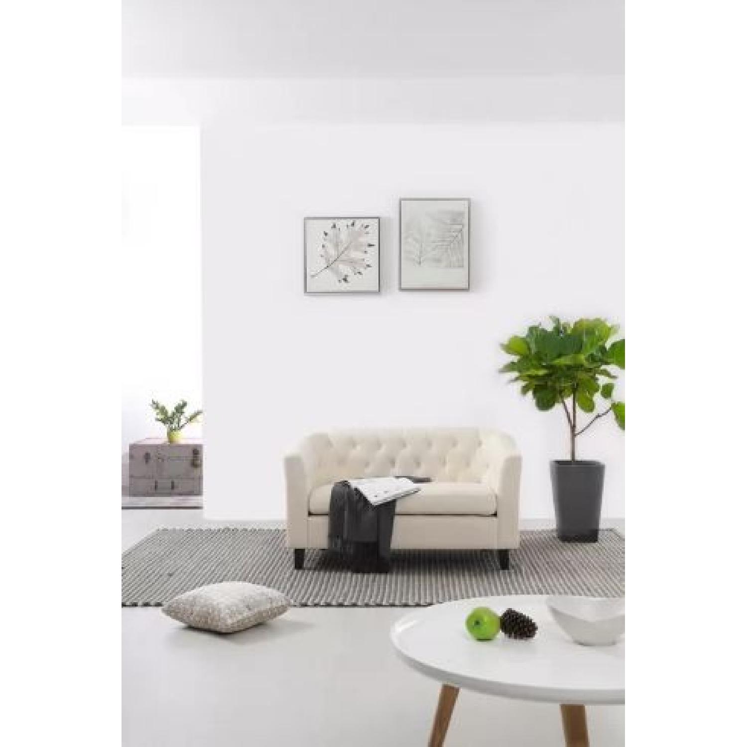 Alcott Hill Tufted Ivory Loveseat - image-1