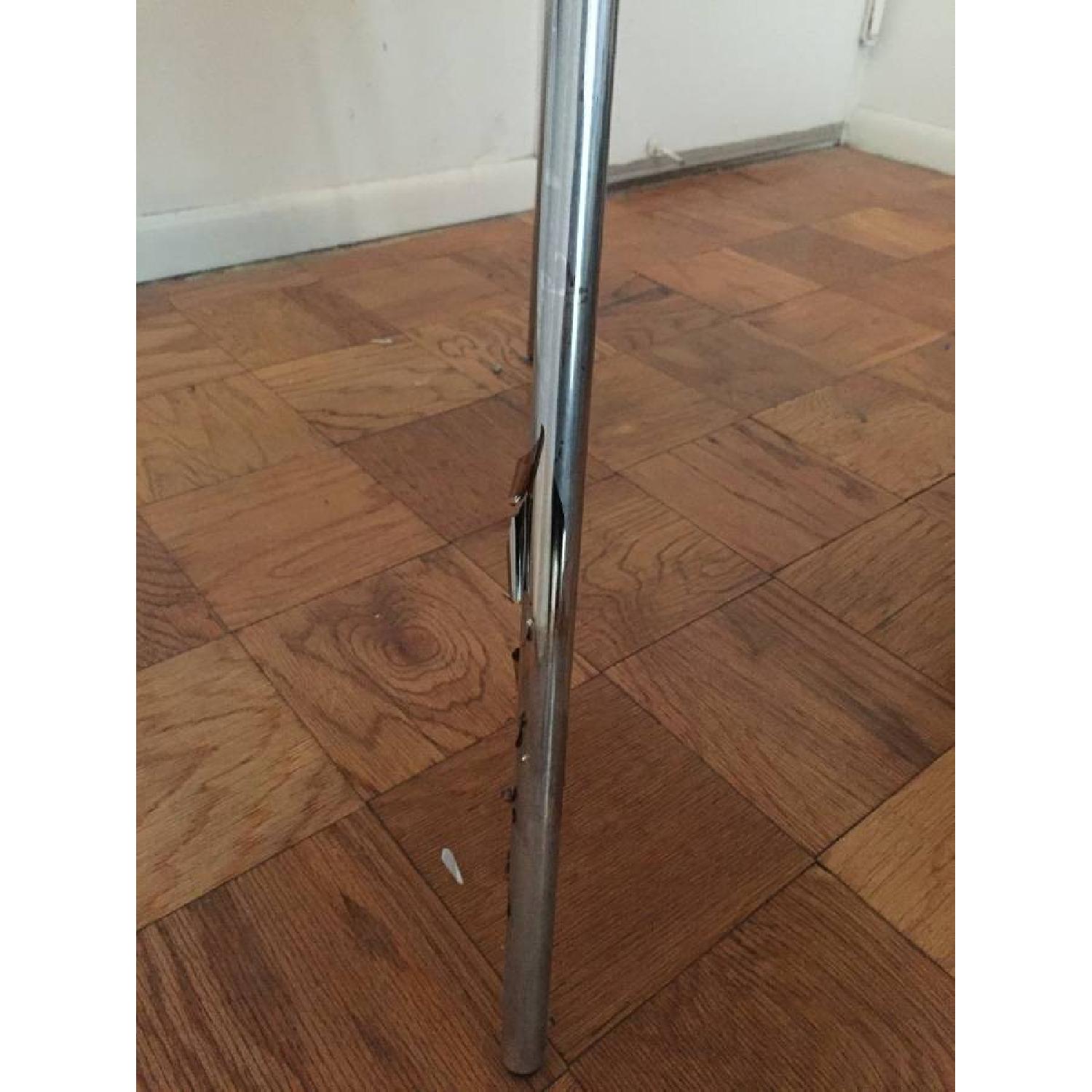 Crate & Barrel White Round Drop Leaf Table - image-4