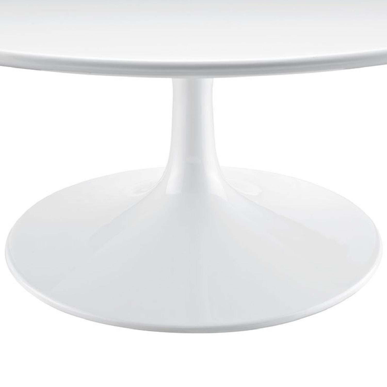 Tulip Style White Mid Century Coffee Table - image-2
