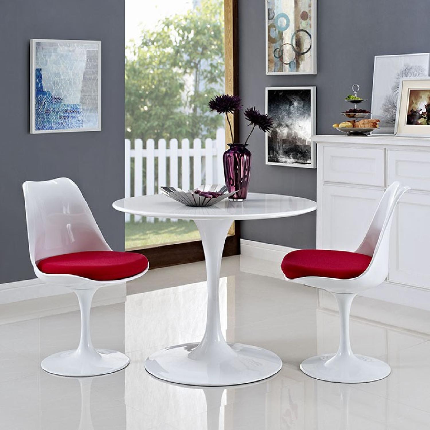 Tulip Style Wood Top Mid Century Dining Table - image-3