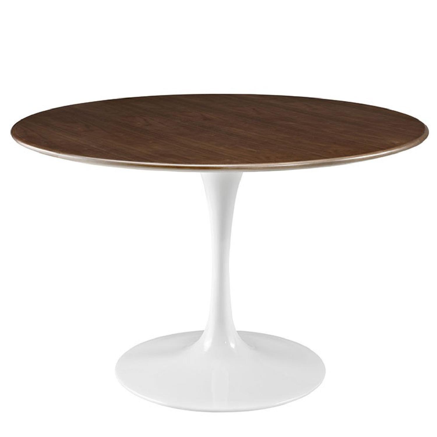 Tulip Style Walnut Mid century Dining Table - image-0