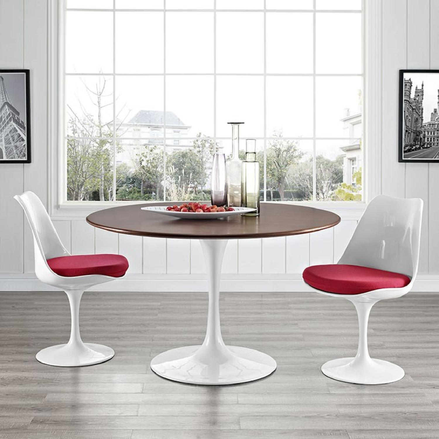 Tulip Style Walnut Mid century Dining Table - image-2