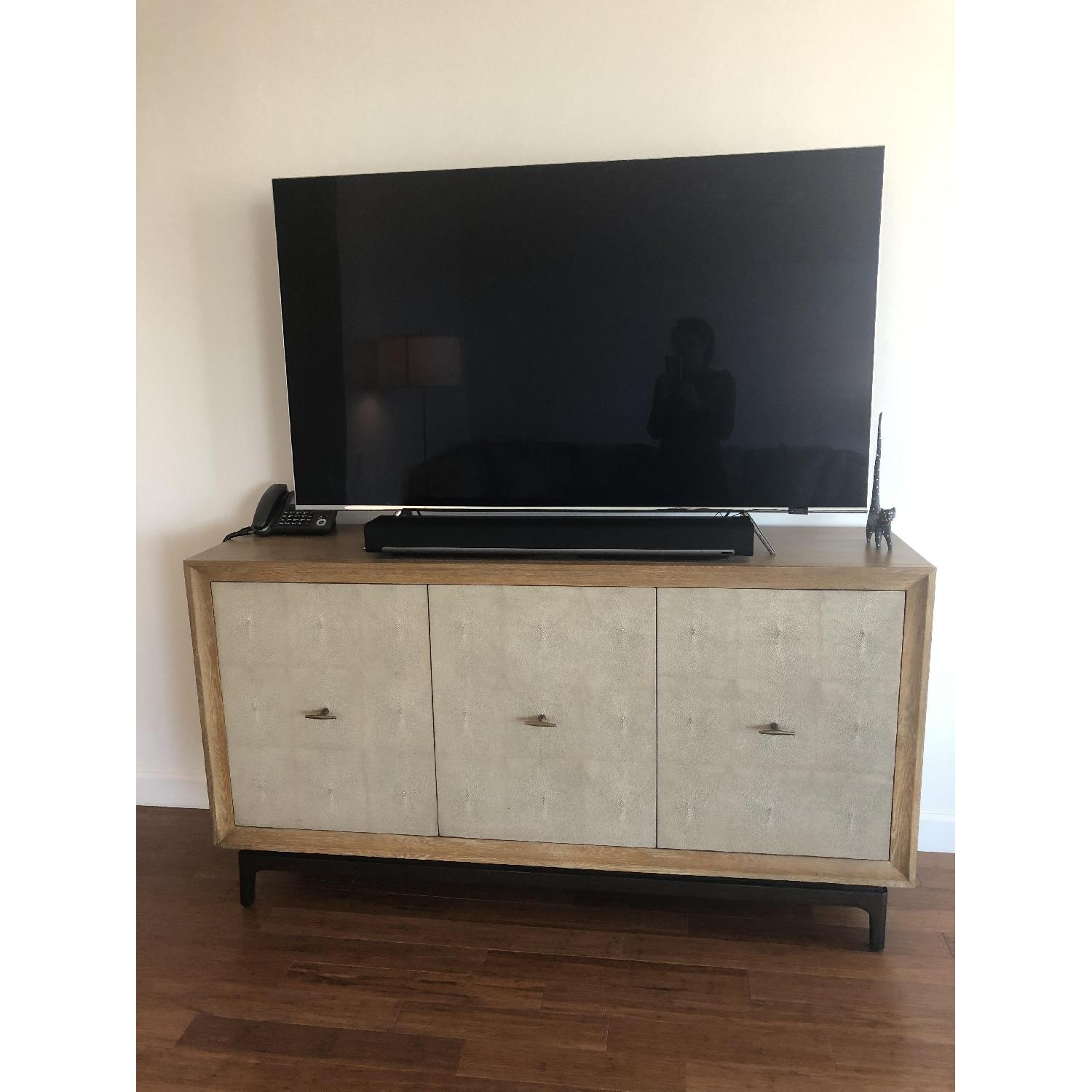 Dwell Studio Ivory Shagreen Media Storage Console - image-1