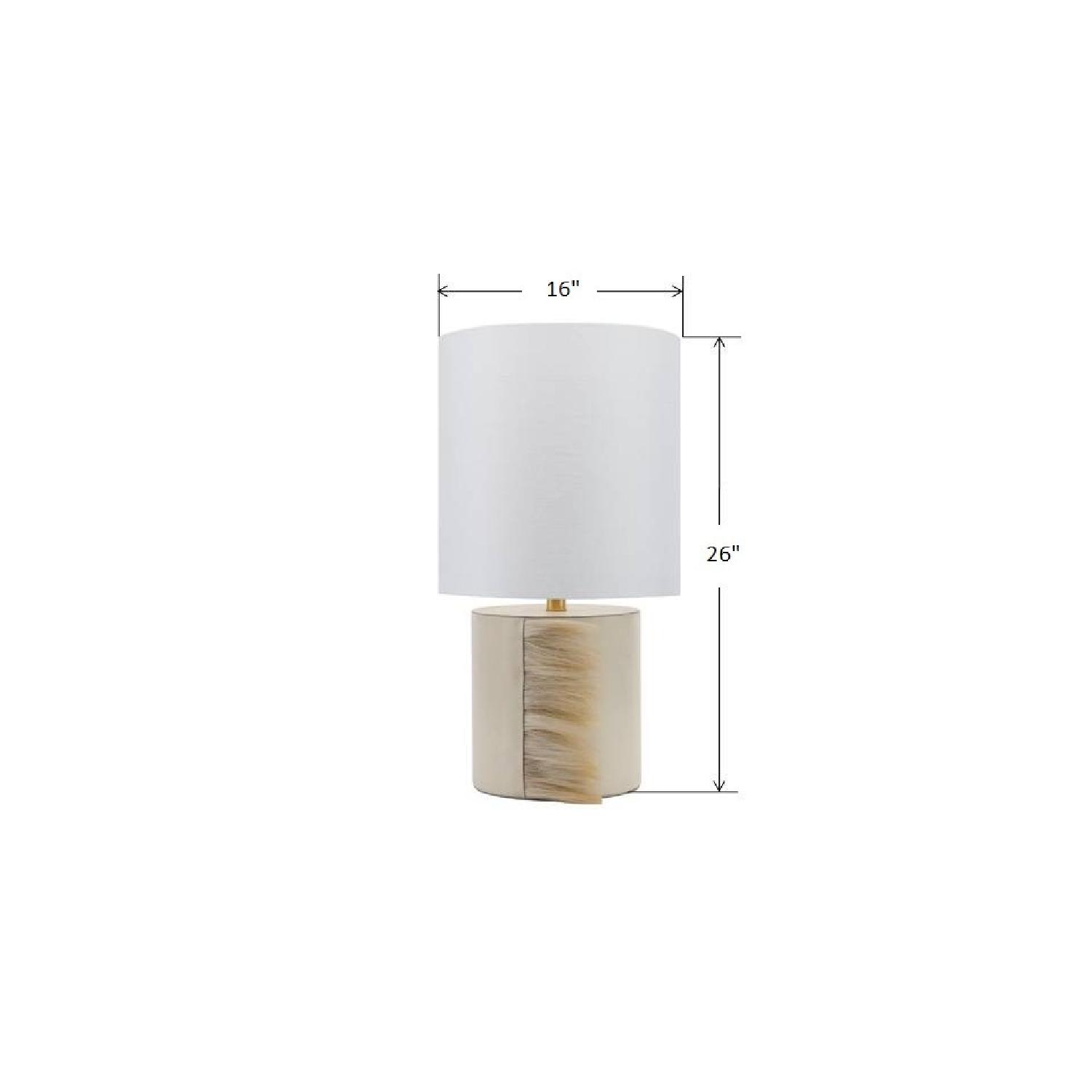 Mustang Cream Leather Table Lamp w/ Horse Hair - image-3