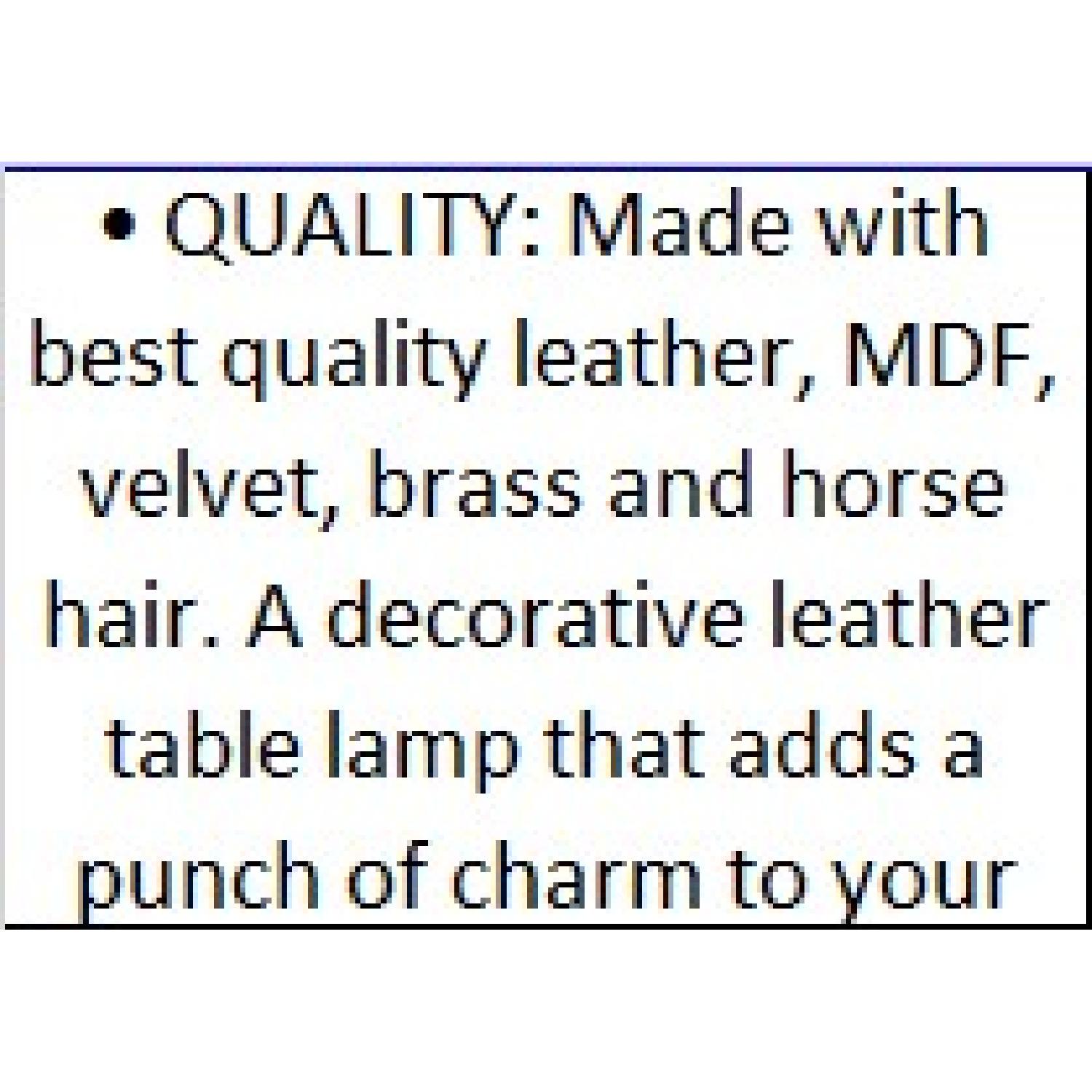 Mustang Cream Leather Table Lamp w/ Horse Hair - image-6