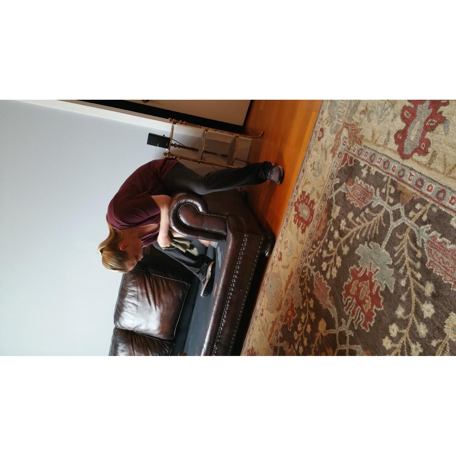 Raymour & Flanigan Leather Sofa + Armchair & Ottoman - image-12