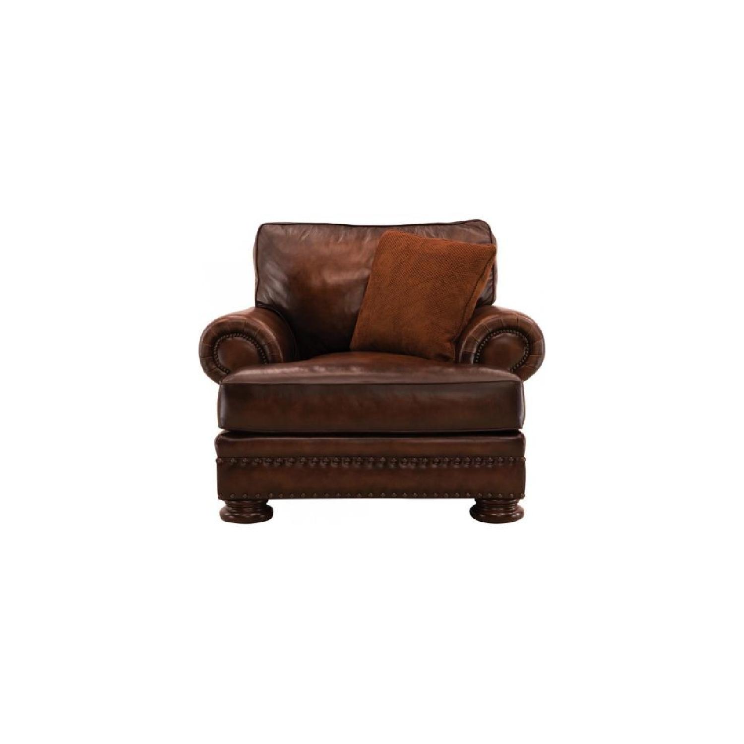 Raymour & Flanigan Leather Sofa + Armchair & Ottoman - image-20