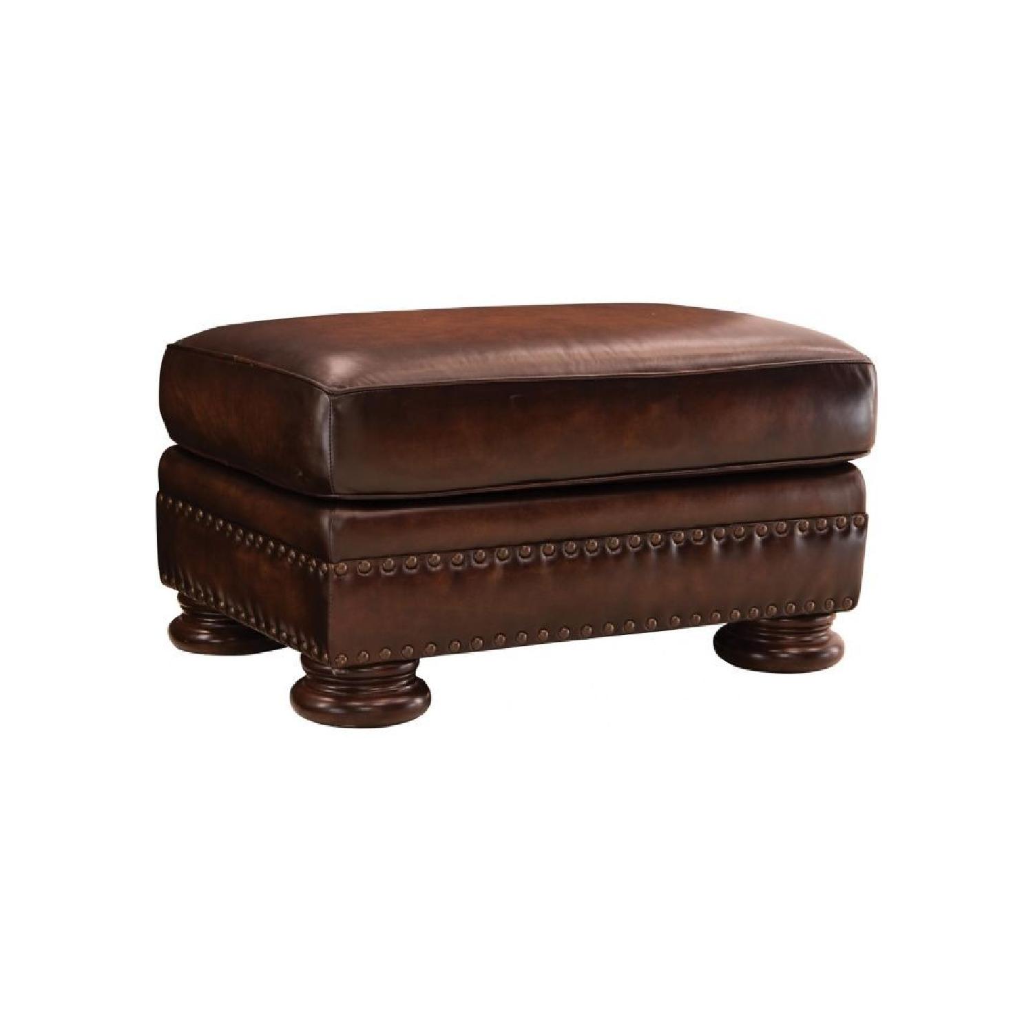 Raymour & Flanigan Leather Sofa + Armchair & Ottoman - image-21