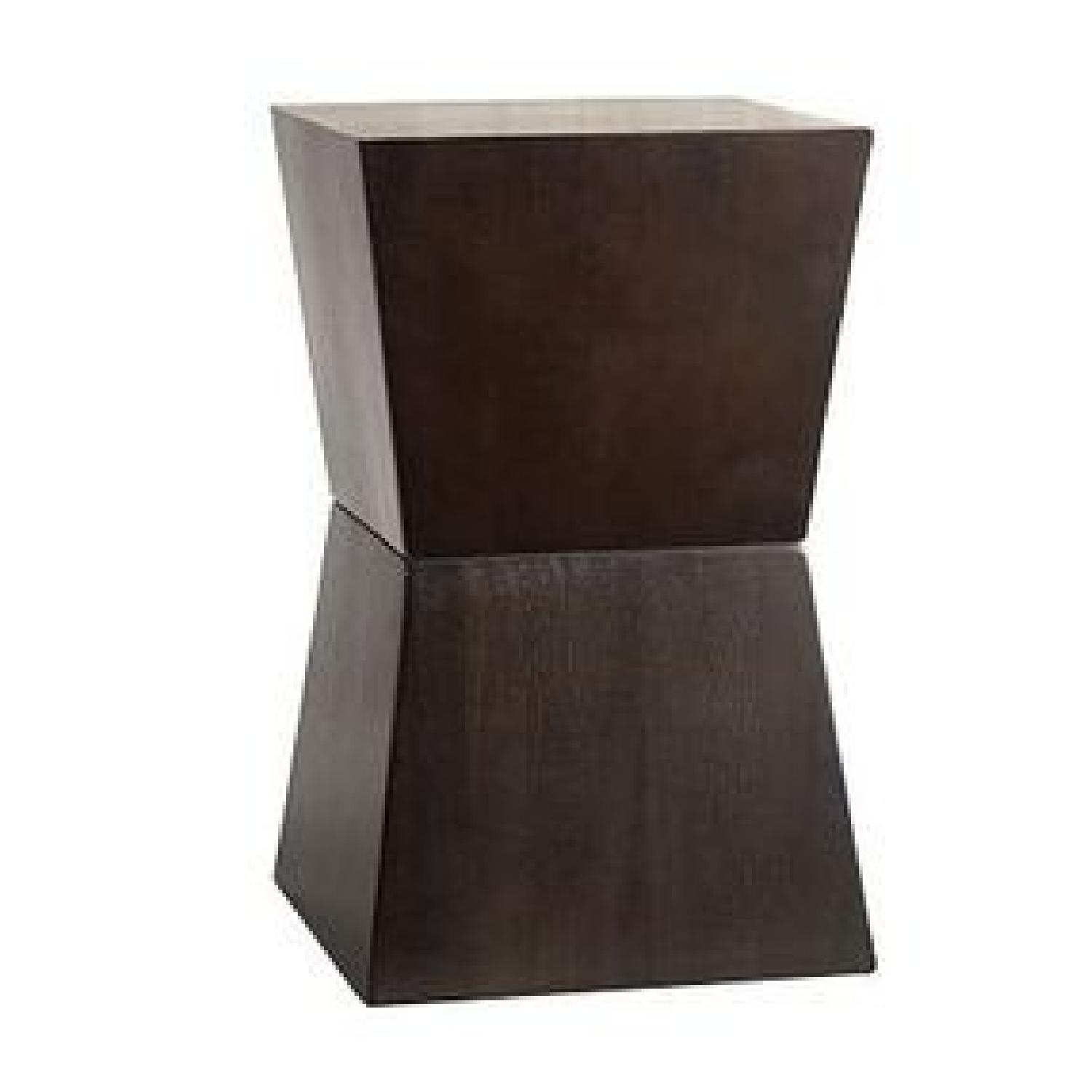 West Elm Rustic Block Geometric Side Table - image-0